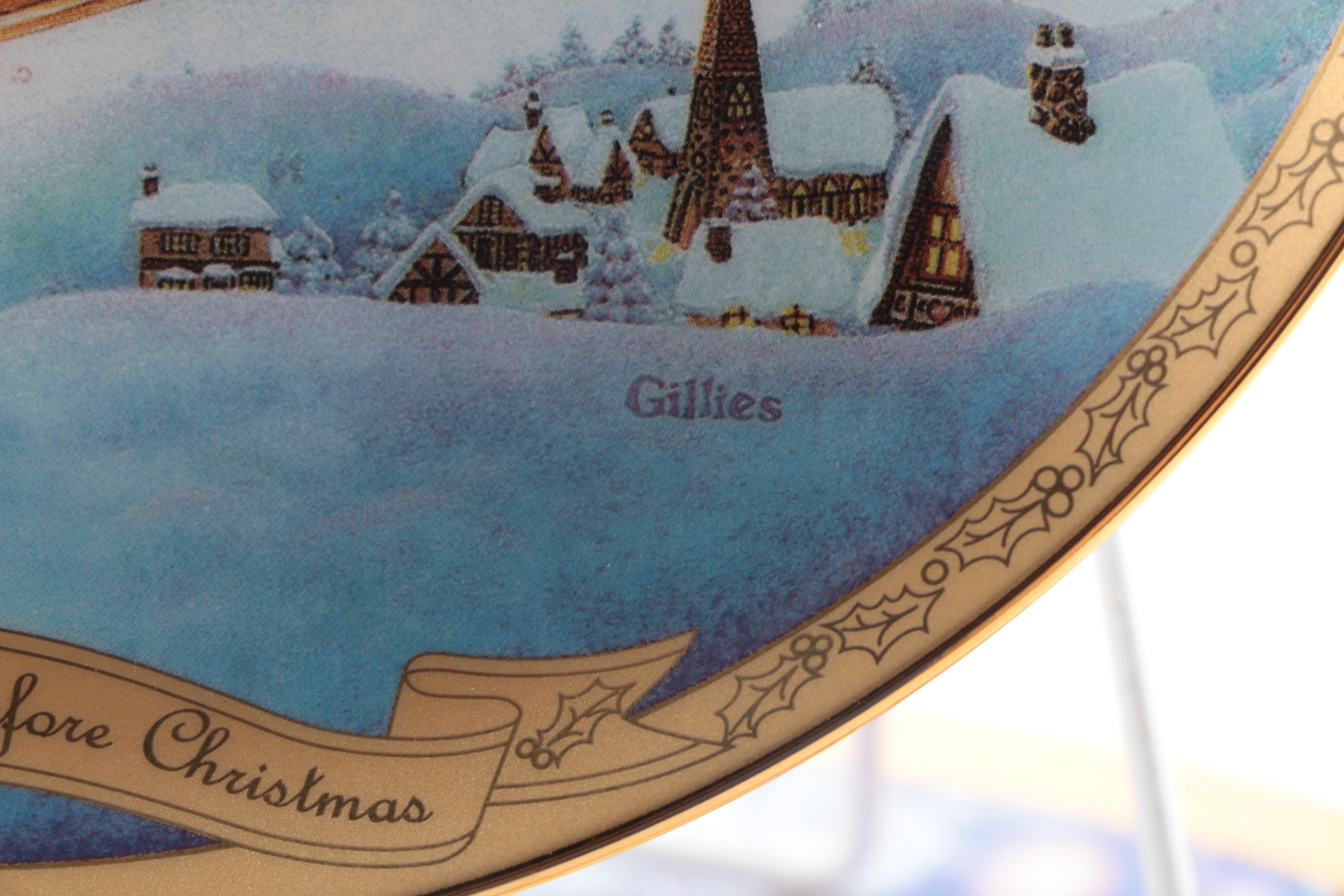 Assortment of Chuck Gillies Decorative Christmas Plates