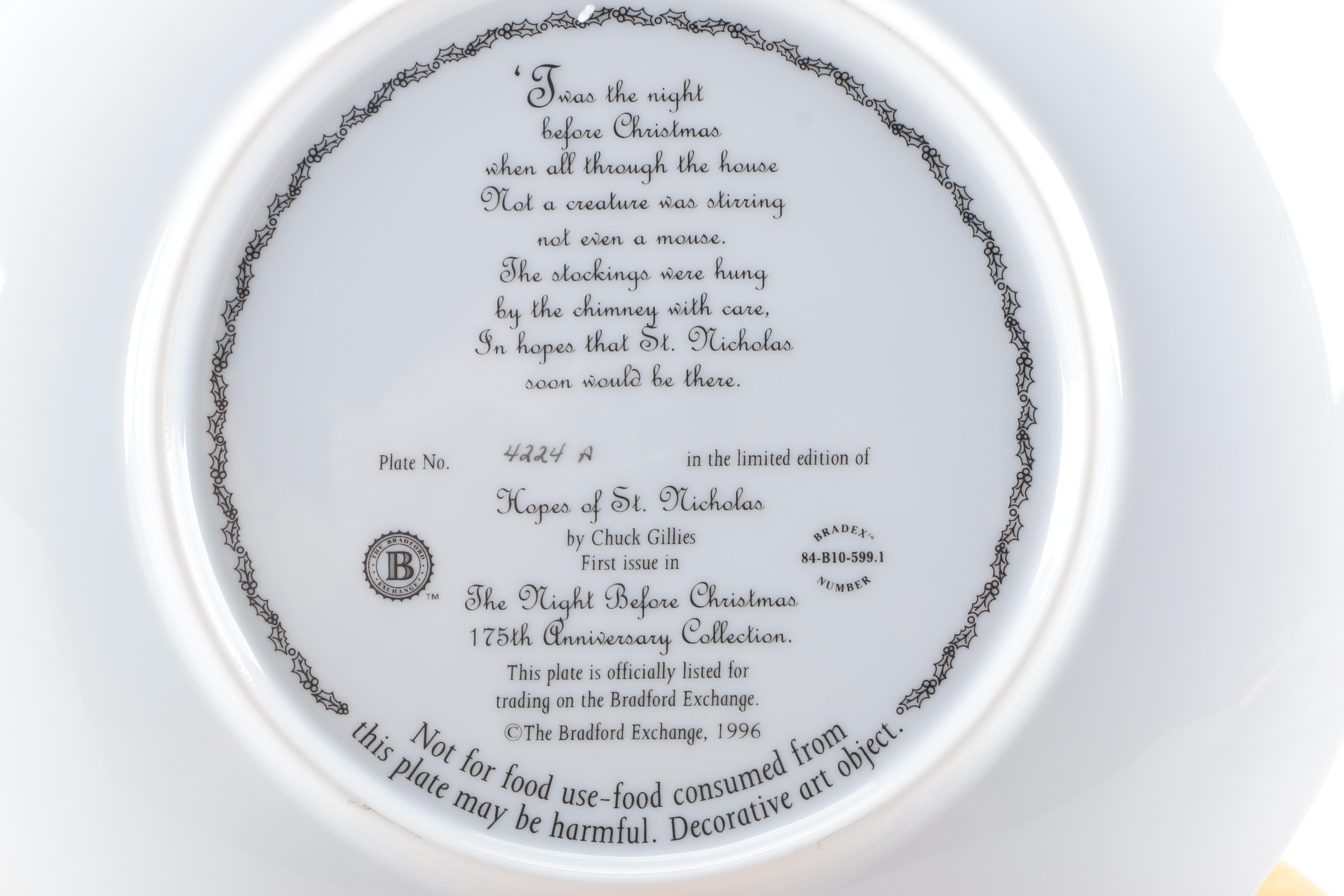 Assortment of Chuck Gillies Decorative Christmas Plates