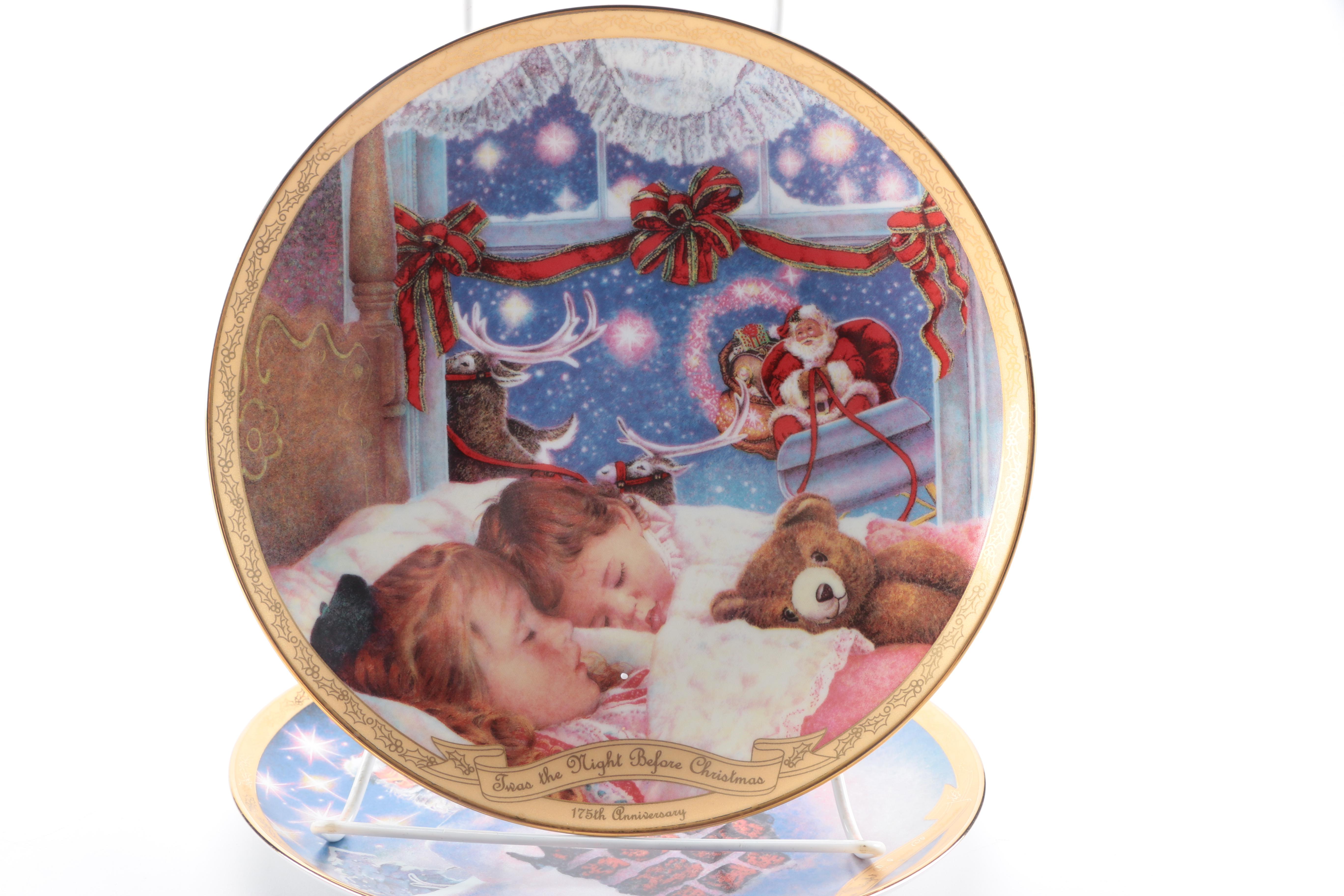 Assortment of Chuck Gillies Decorative Christmas Plates