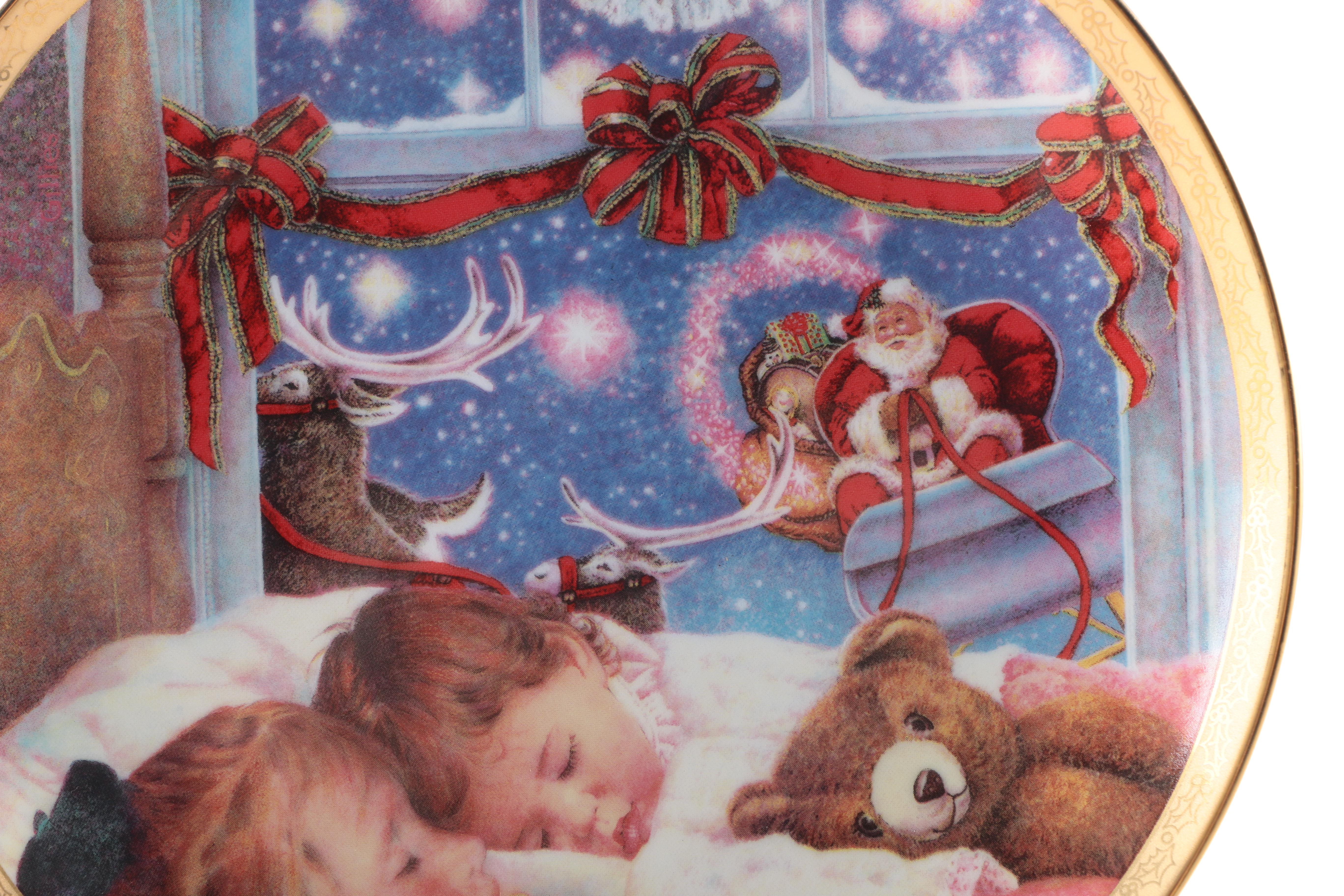 Assortment of Chuck Gillies Decorative Christmas Plates