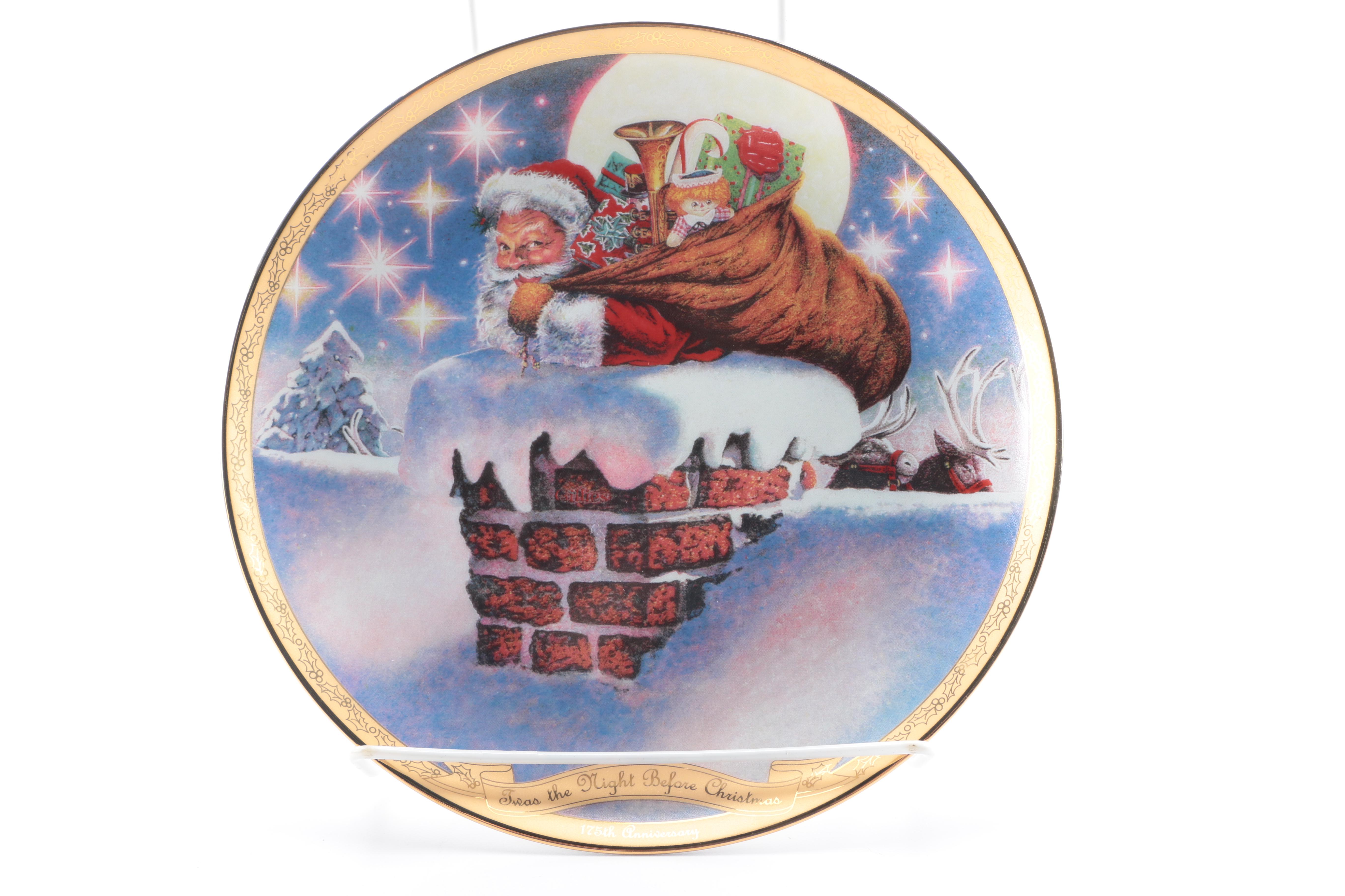 Assortment of Chuck Gillies Decorative Christmas Plates