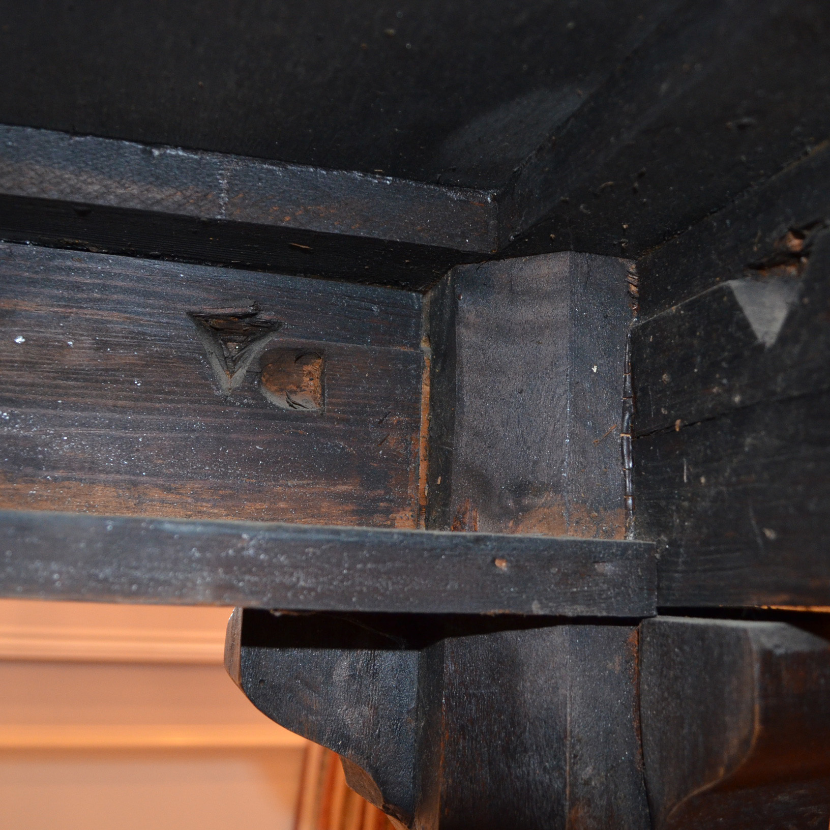 Antique Chippendale Style Poplar Library Table