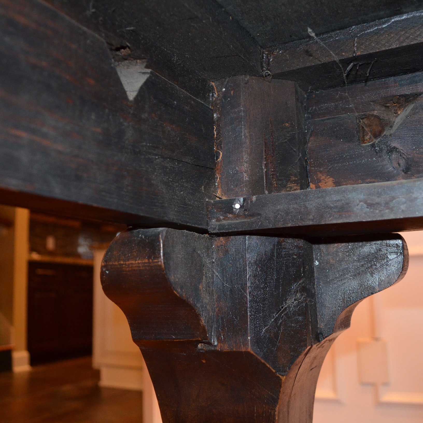 Antique Chippendale Style Poplar Library Table