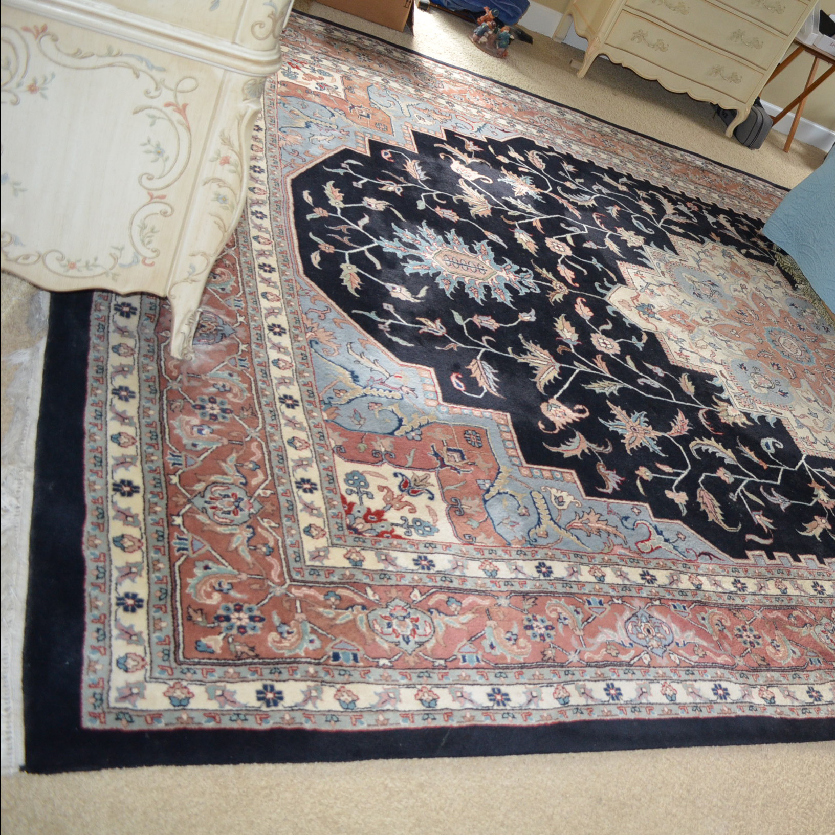 Hand-Knotted Indo-Heriz Area Rug