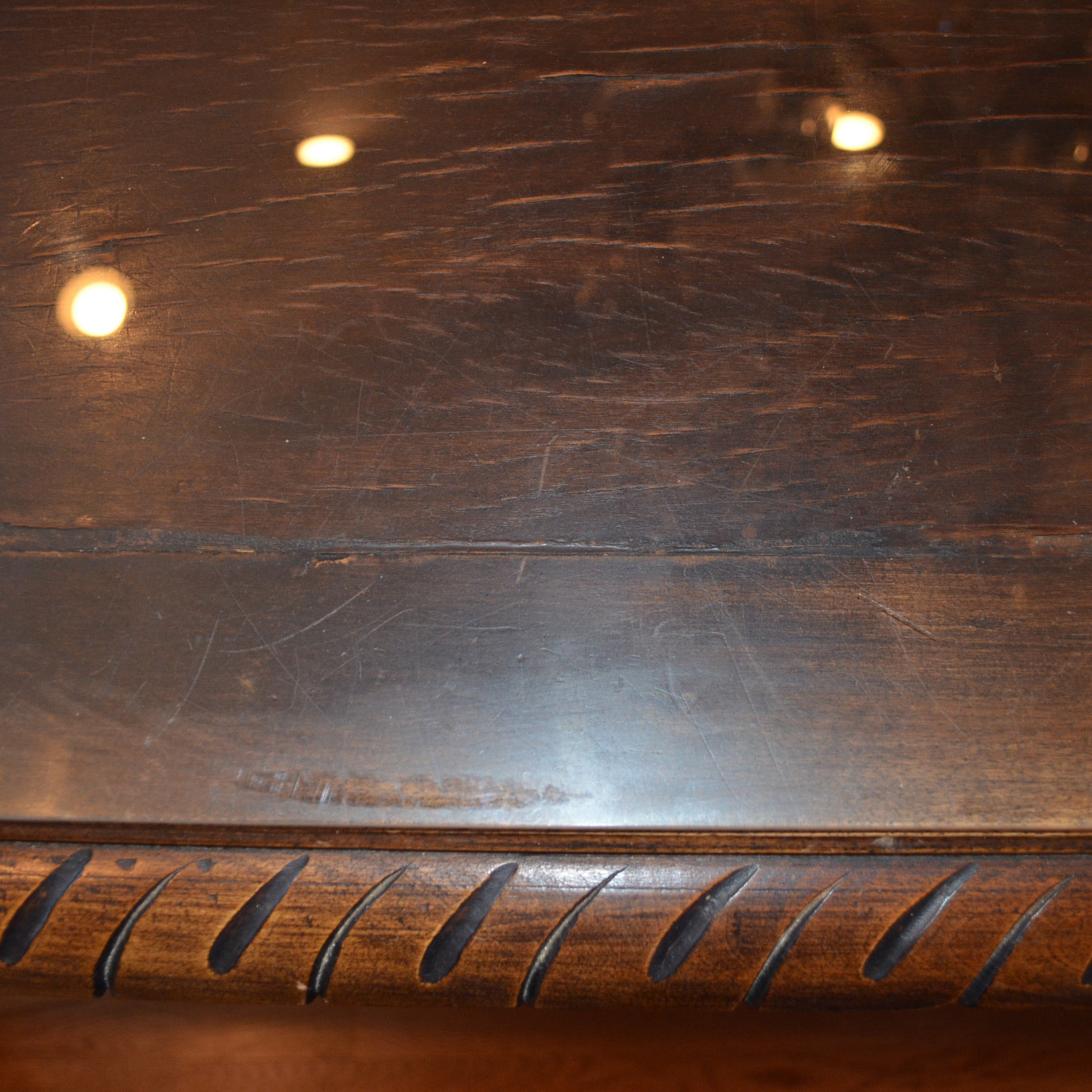 Antique Chippendale Style Poplar Library Table