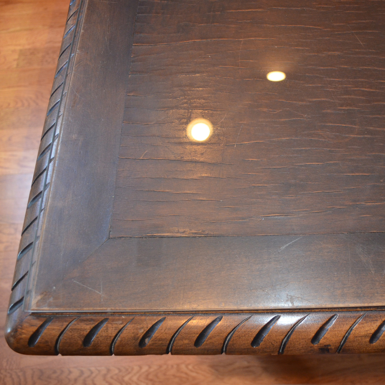 Antique Chippendale Style Poplar Library Table