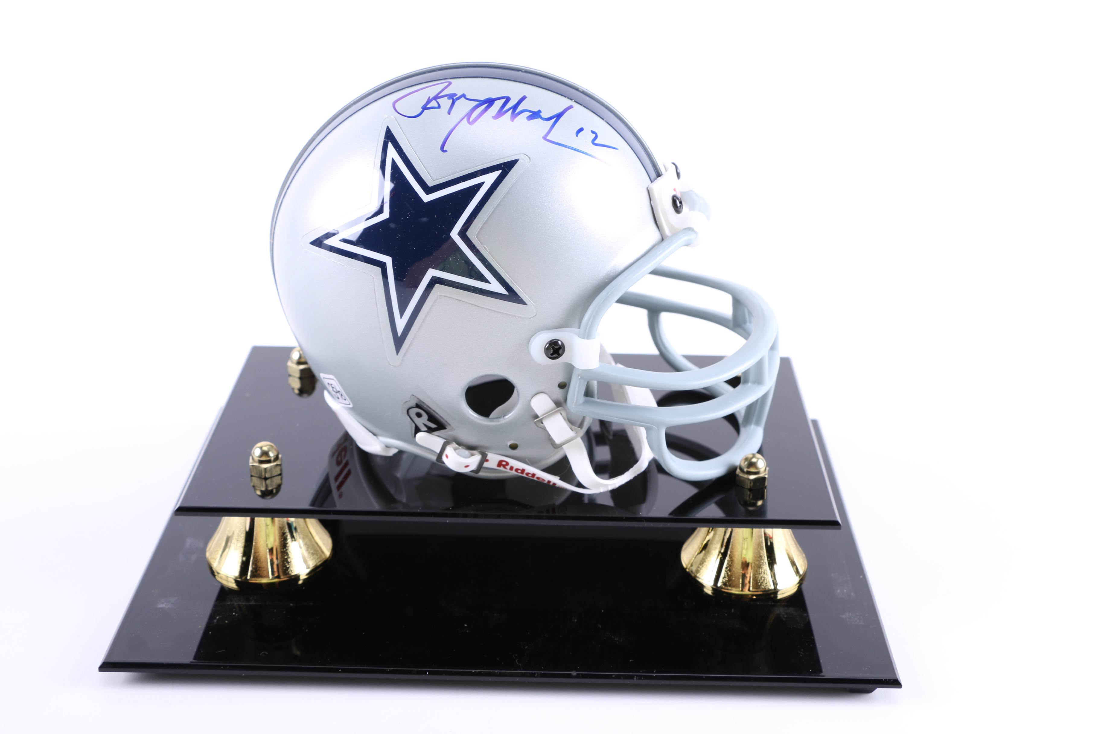 Roger Staubach and Bob Willy Signed Mini Helmet