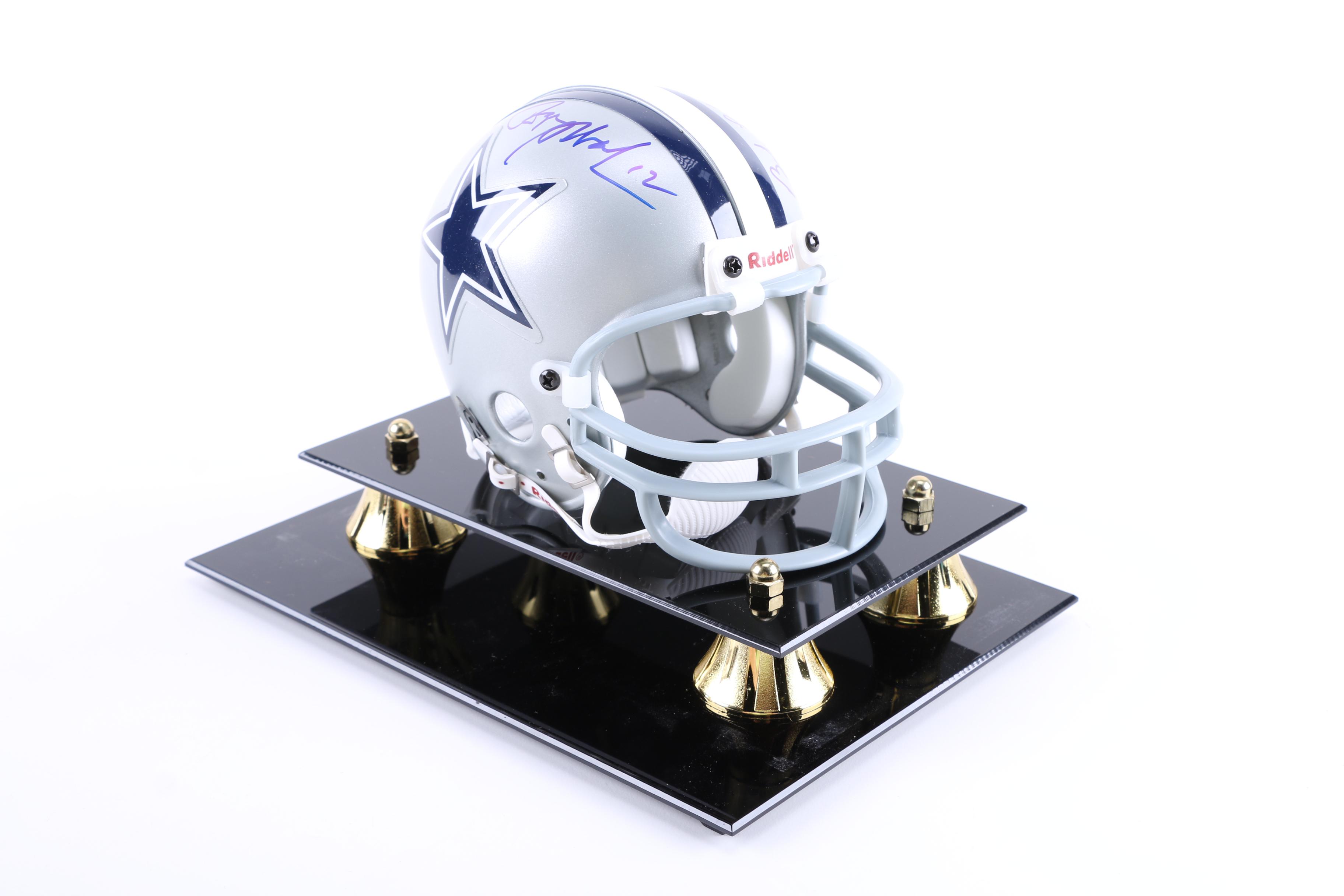 Roger Staubach and Bob Willy Signed Mini Helmet
