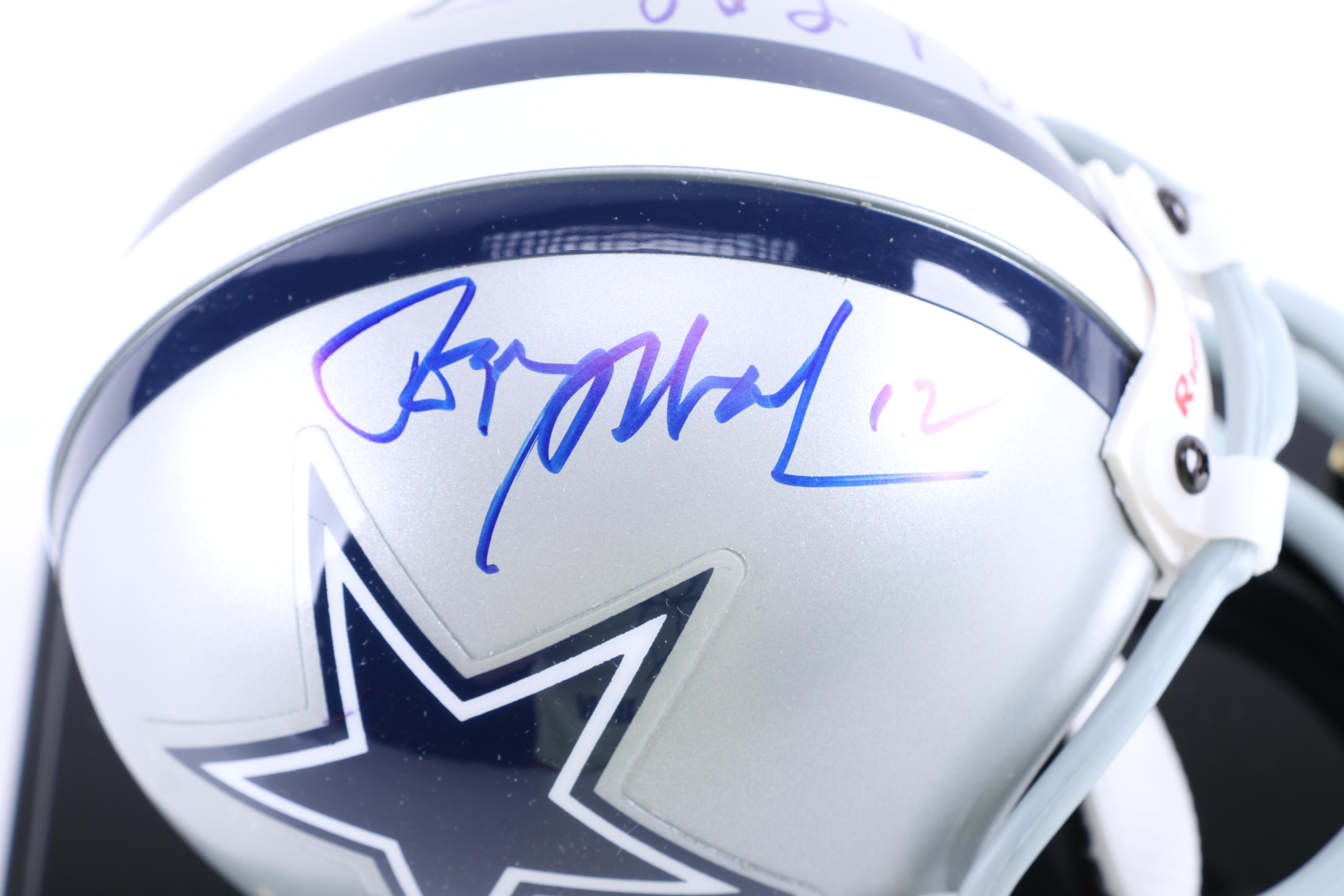 Roger Staubach and Bob Willy Signed Mini Helmet