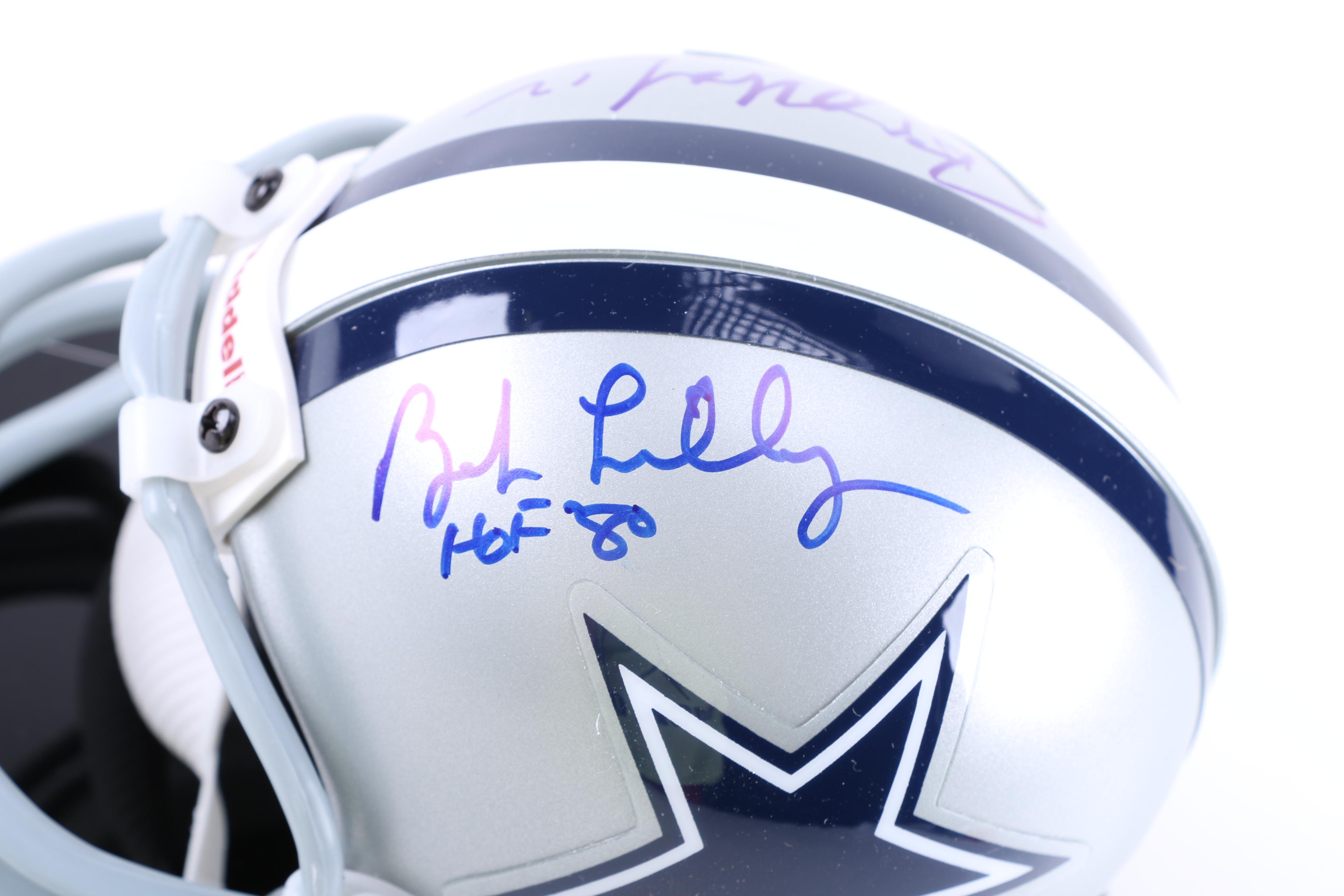 Roger Staubach and Bob Willy Signed Mini Helmet