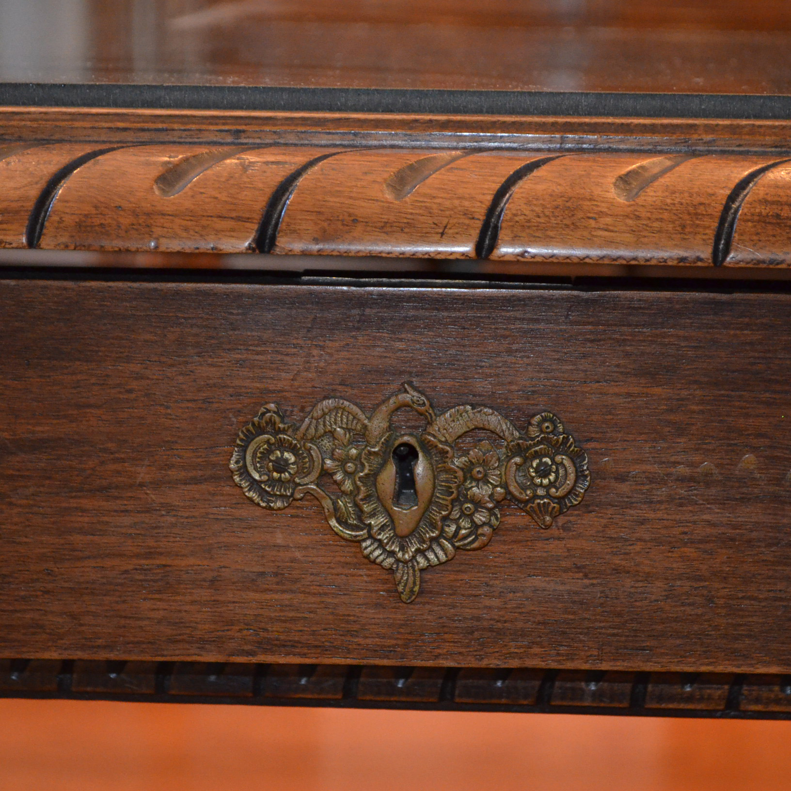 Antique Chippendale Style Poplar Library Table