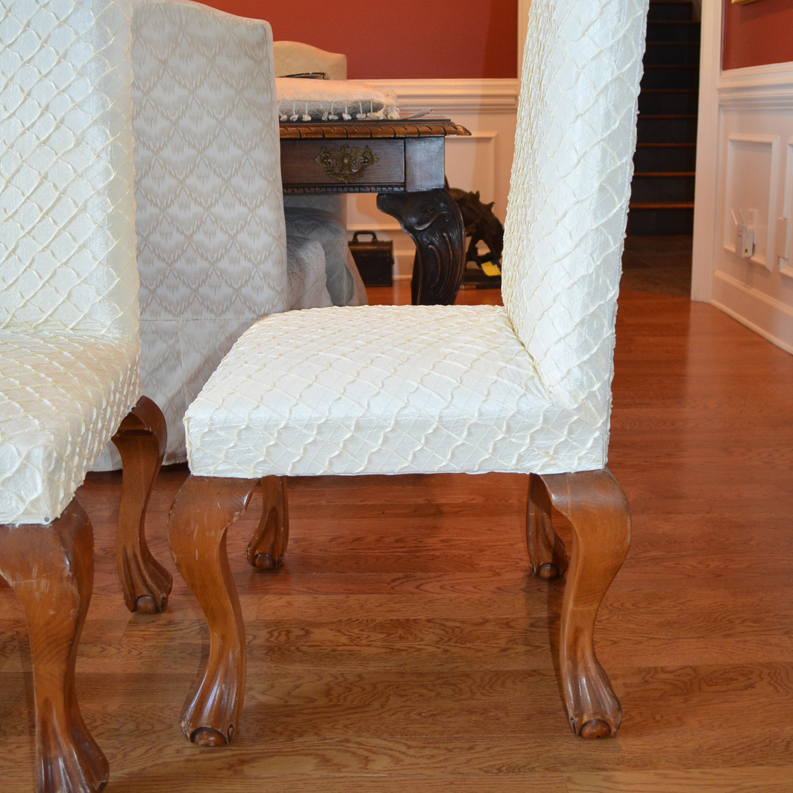 Set of Six Upholstered Dining Chairs by Bassett Mirror Co., INC.