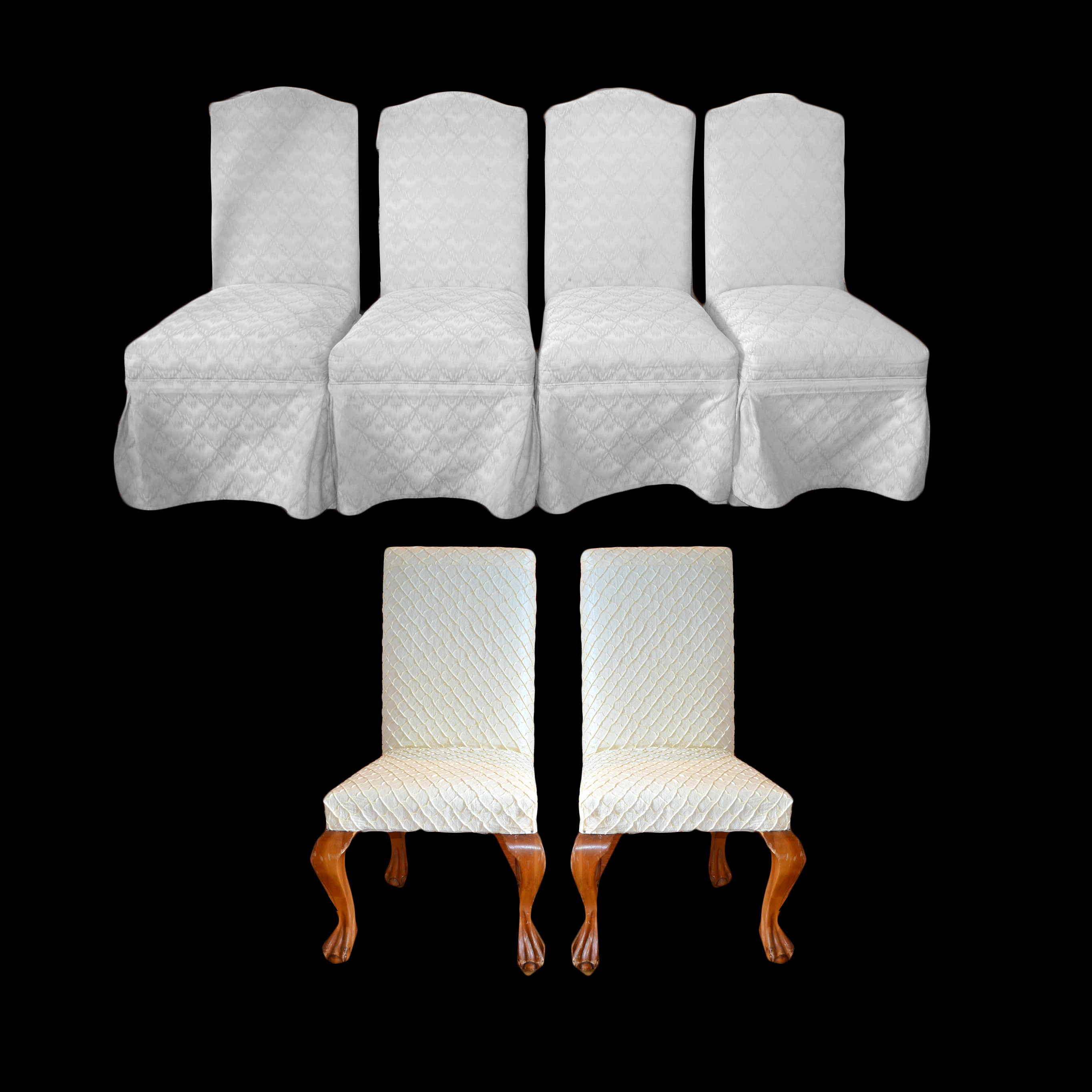 Set of Six Upholstered Dining Chairs by Bassett Mirror Co., INC.