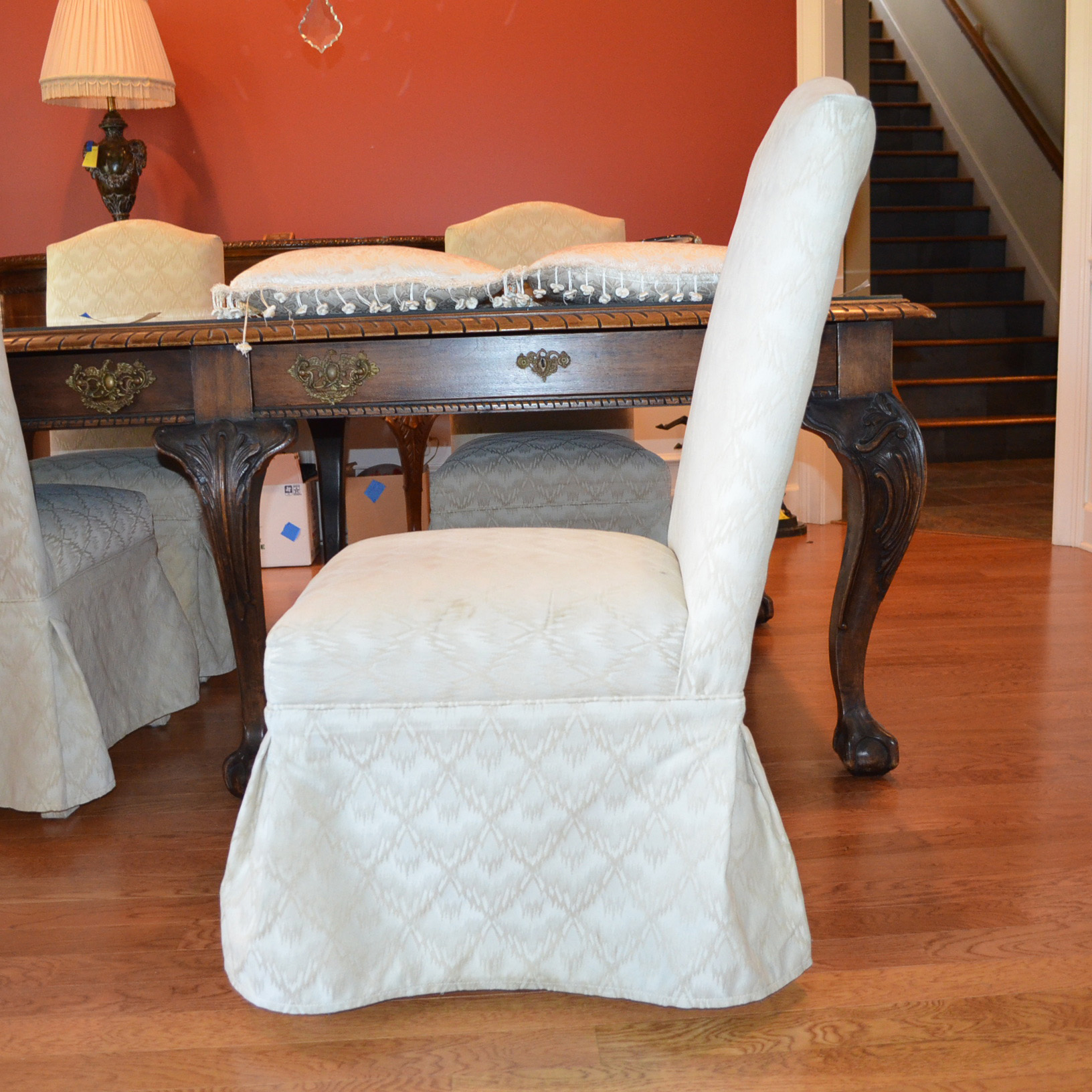 Set of Six Upholstered Dining Chairs by Bassett Mirror Co., INC.