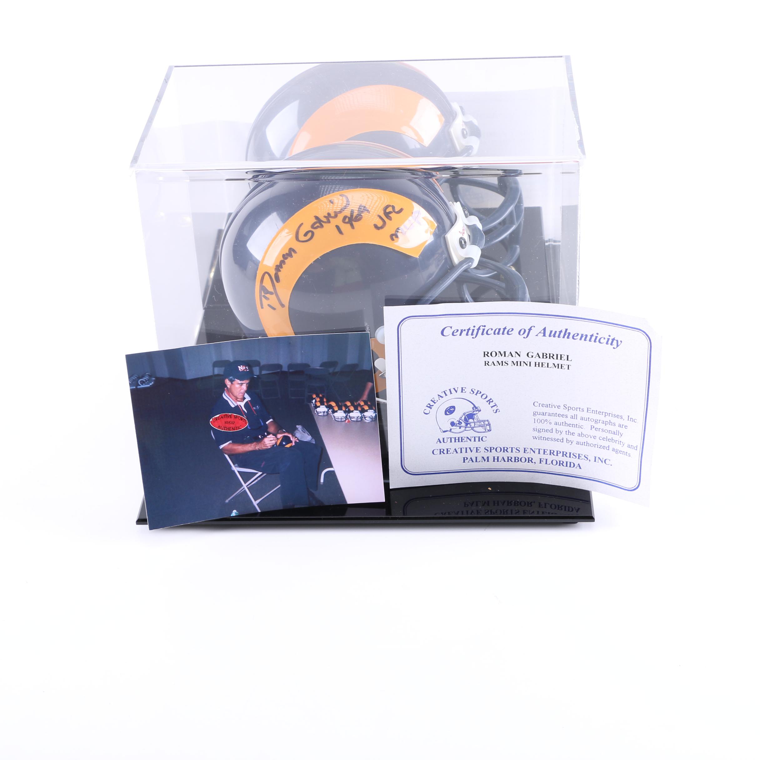 Roman Gabriel Signed Mini Helmet