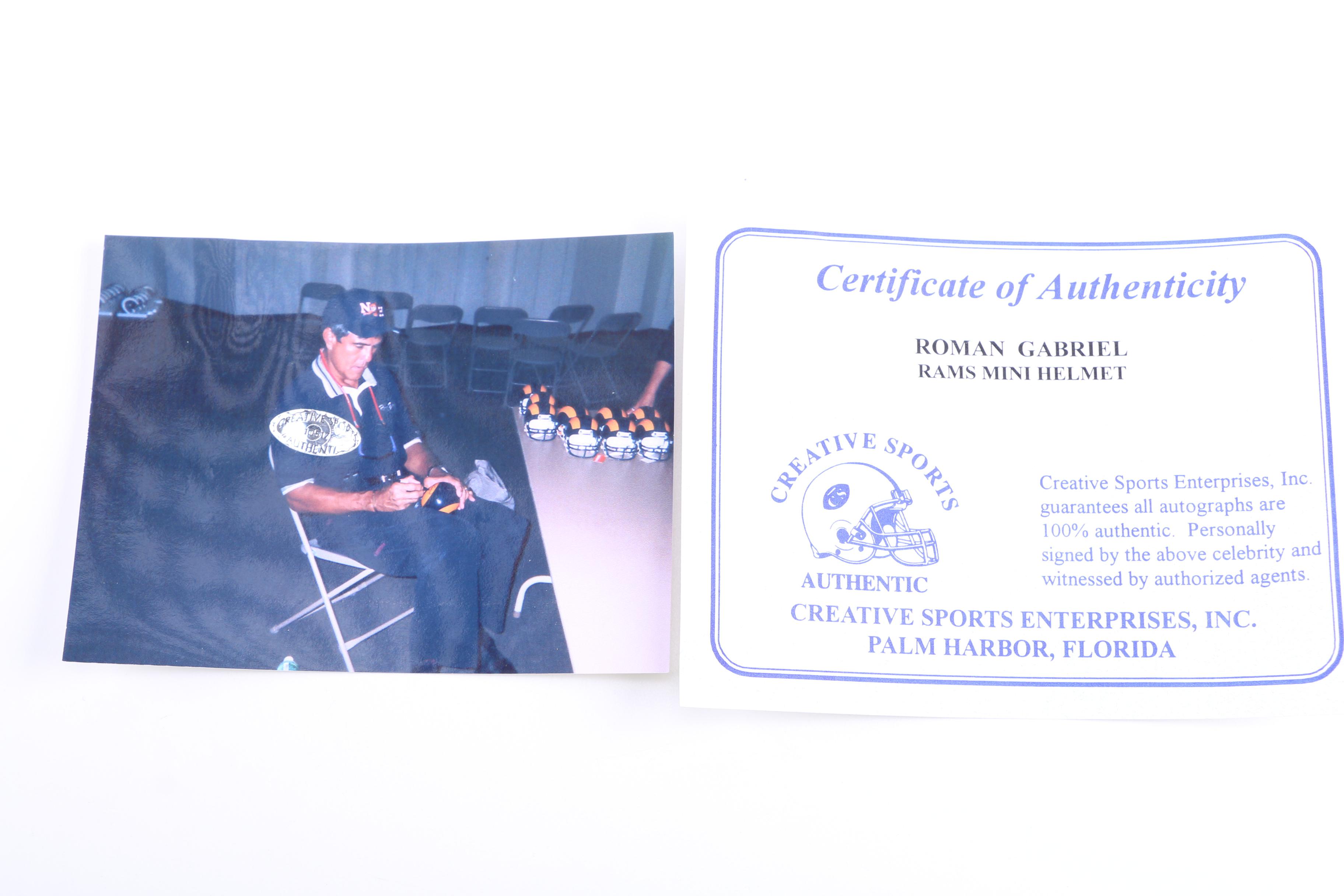 Roman Gabriel Signed Mini Helmet