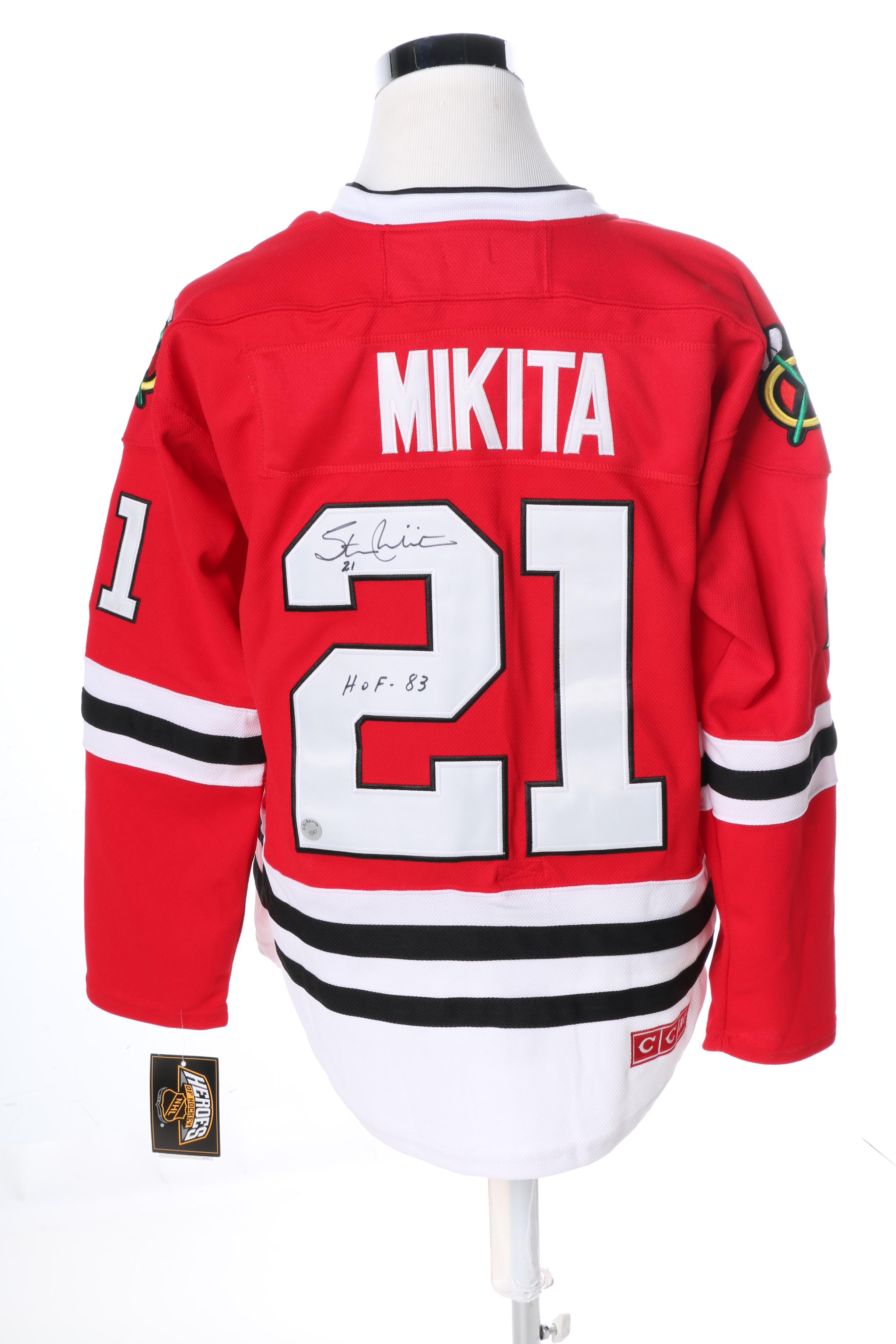 Stan Mikita Signed Jersey and Puck