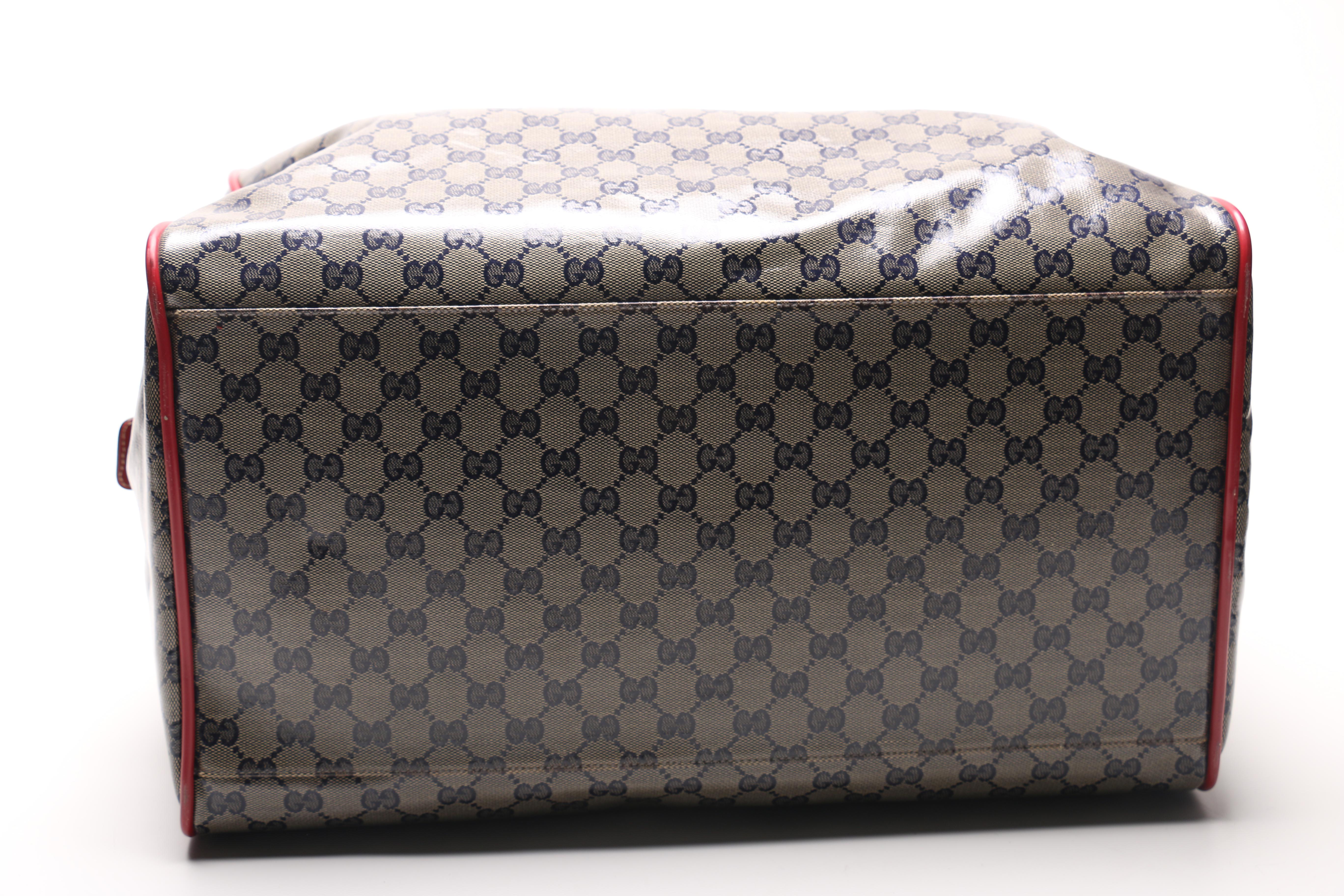 Gucci Navy and Red Supreme Canvas Duffel Bag