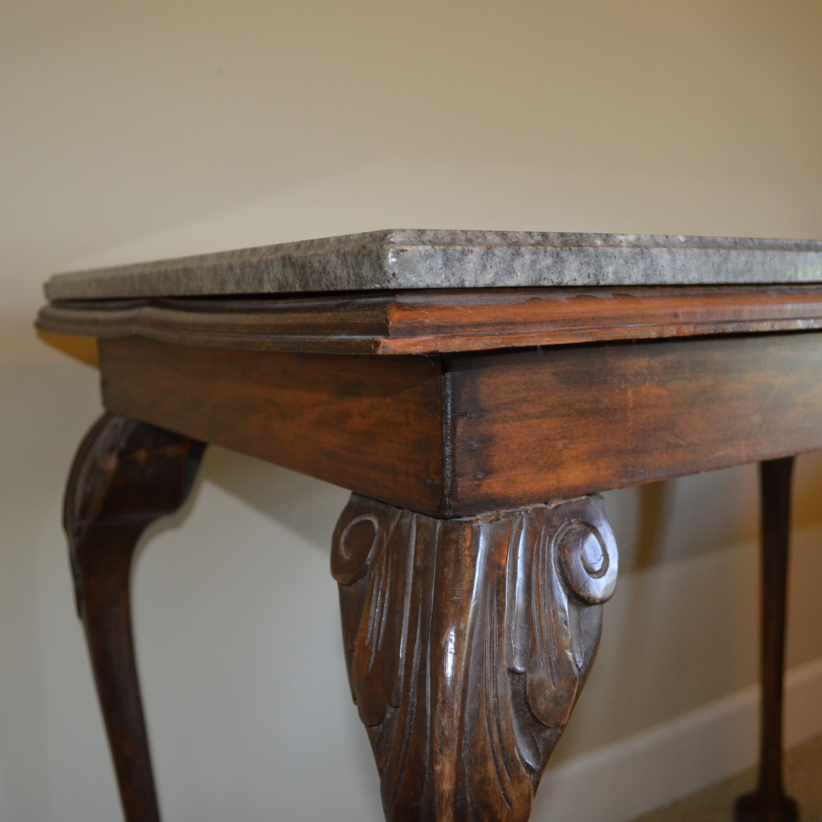 Vintage Granite Top Console Table