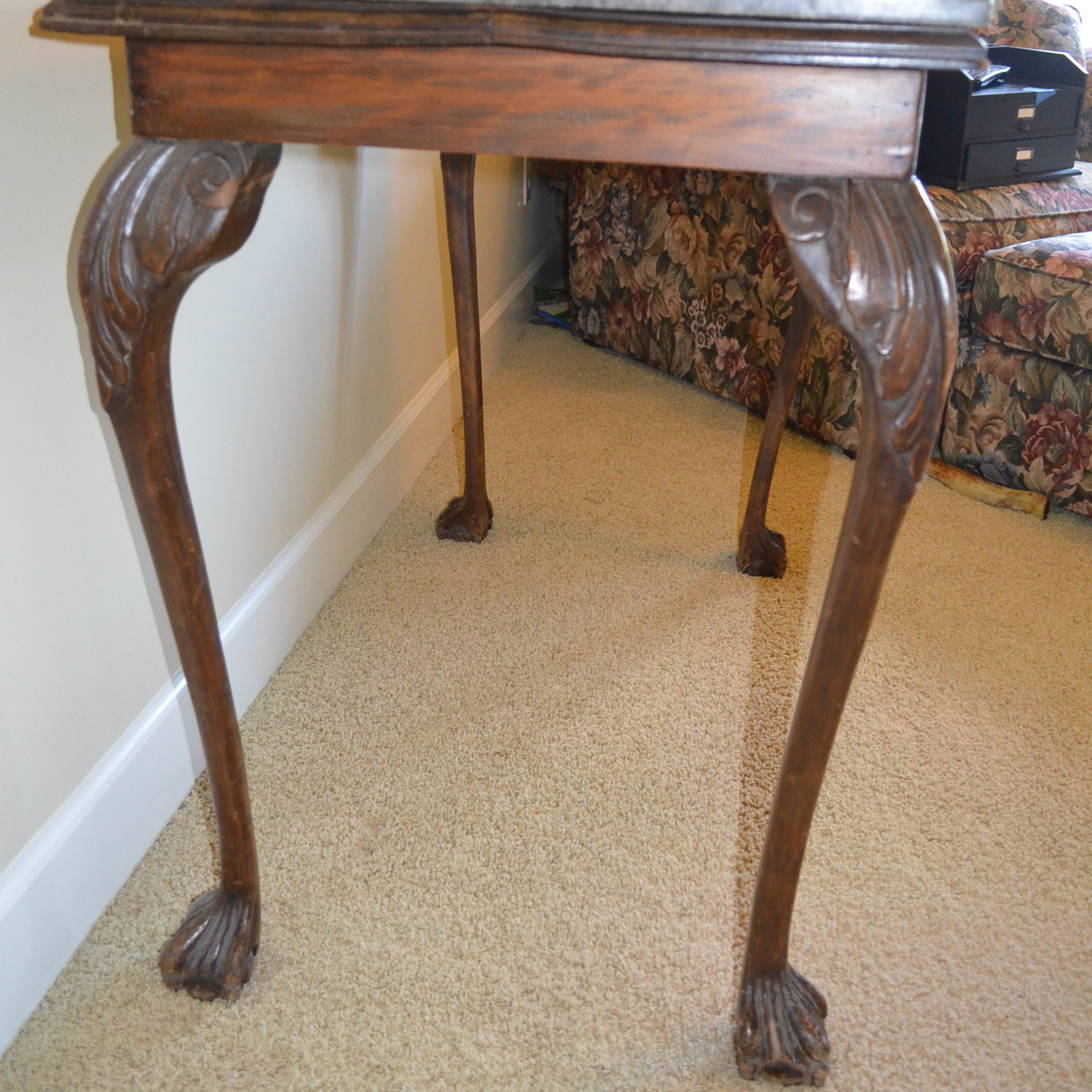 Vintage Granite Top Console Table