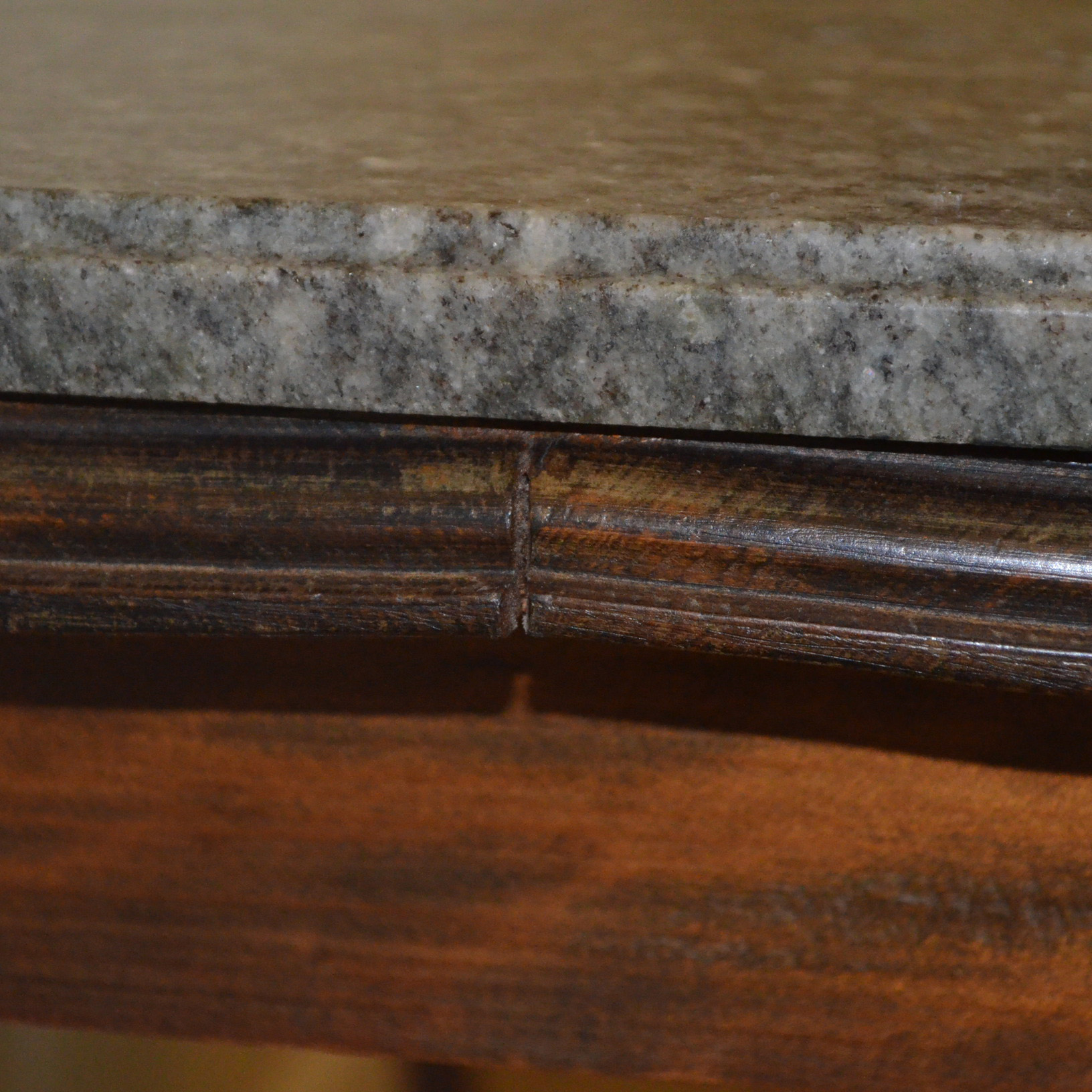 Vintage Granite Top Console Table