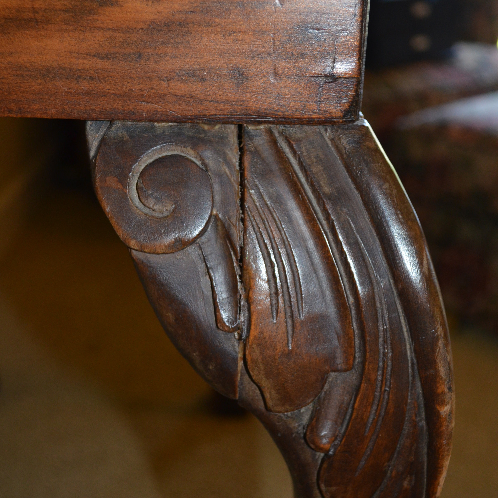 Vintage Granite Top Console Table