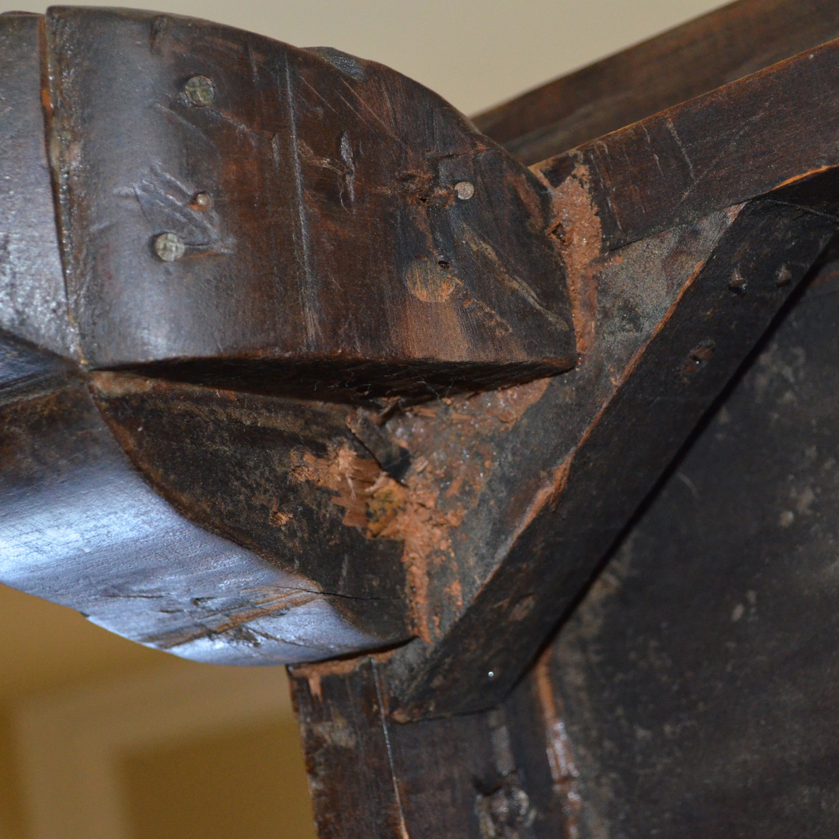 Vintage Granite Top Console Table