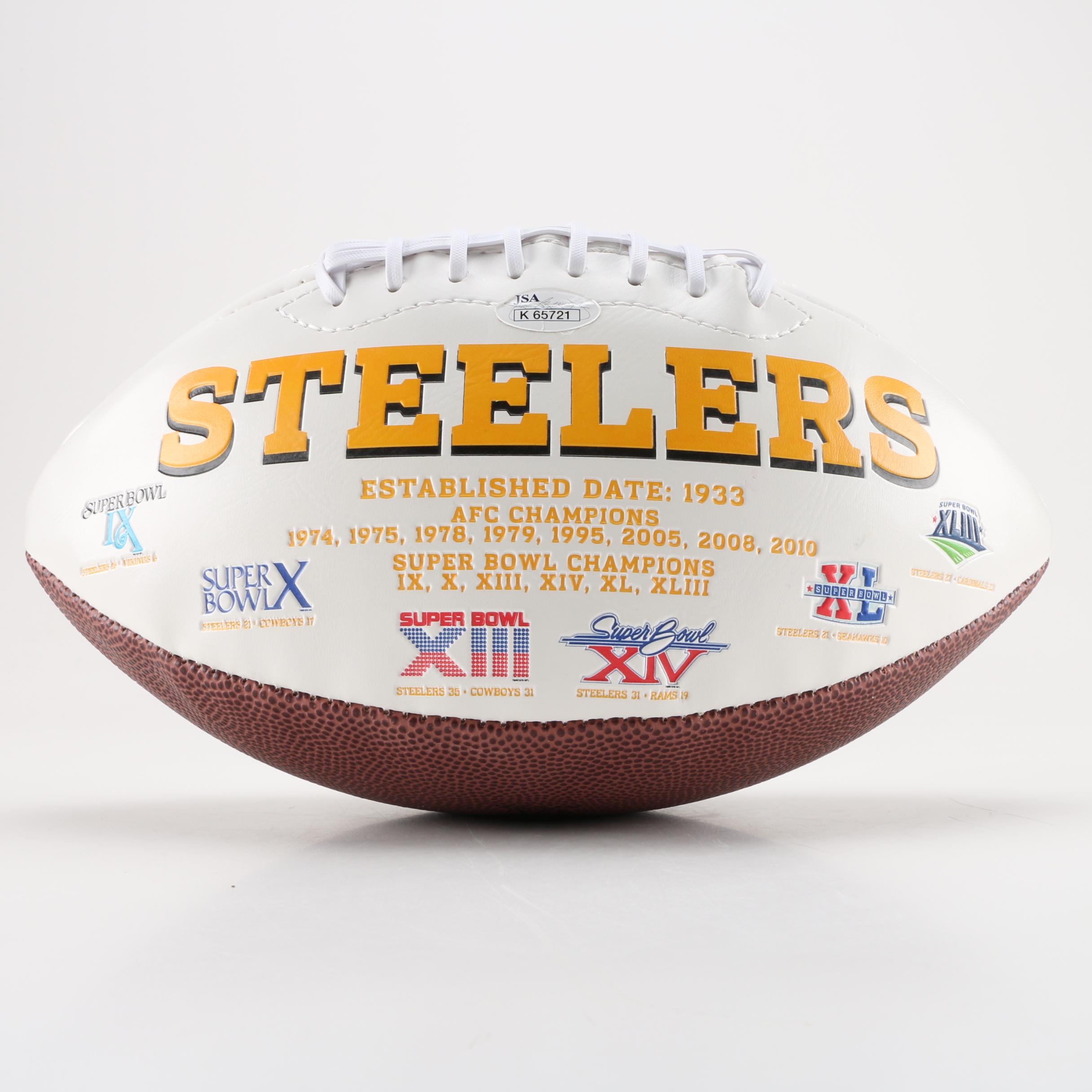 Franco Harris and Rocky Bleier Signed Football