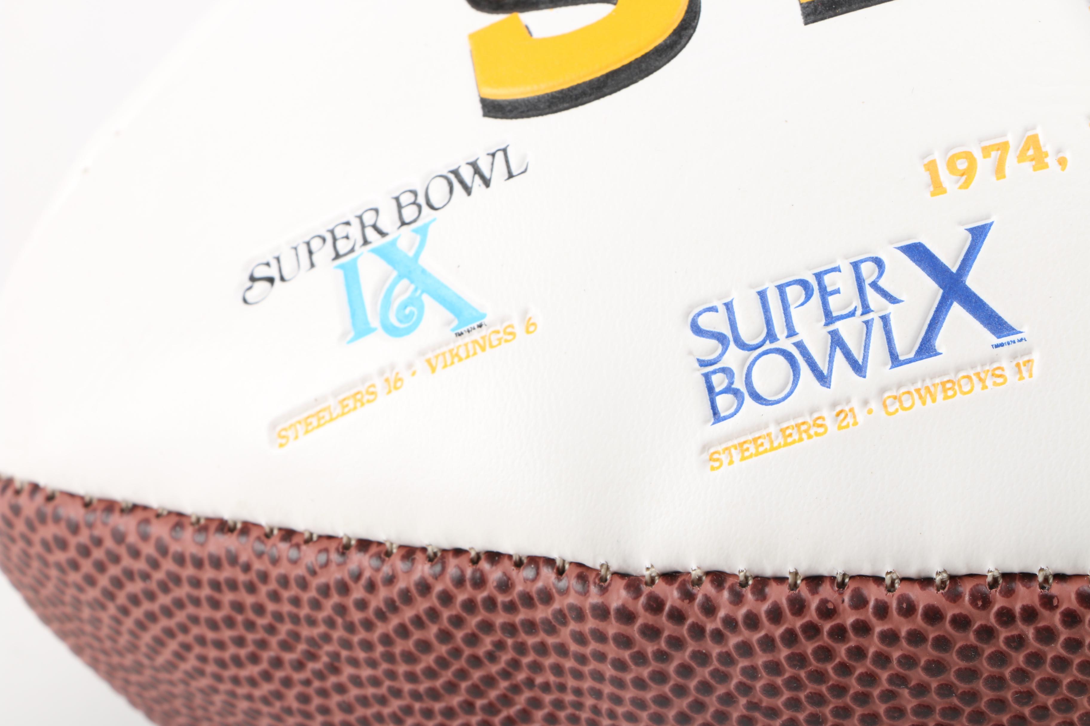 Franco Harris and Rocky Bleier Signed Football