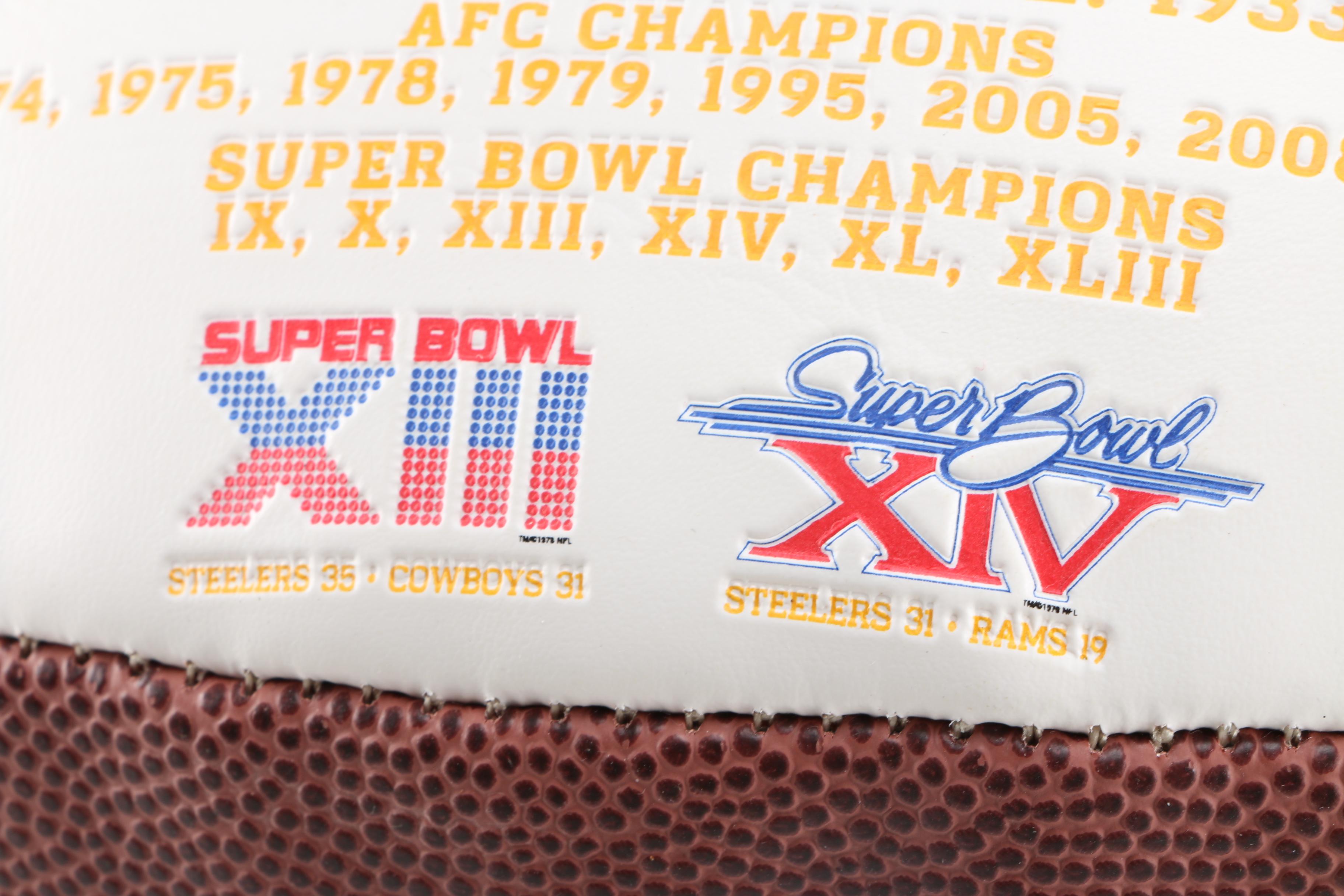 Franco Harris and Rocky Bleier Signed Football