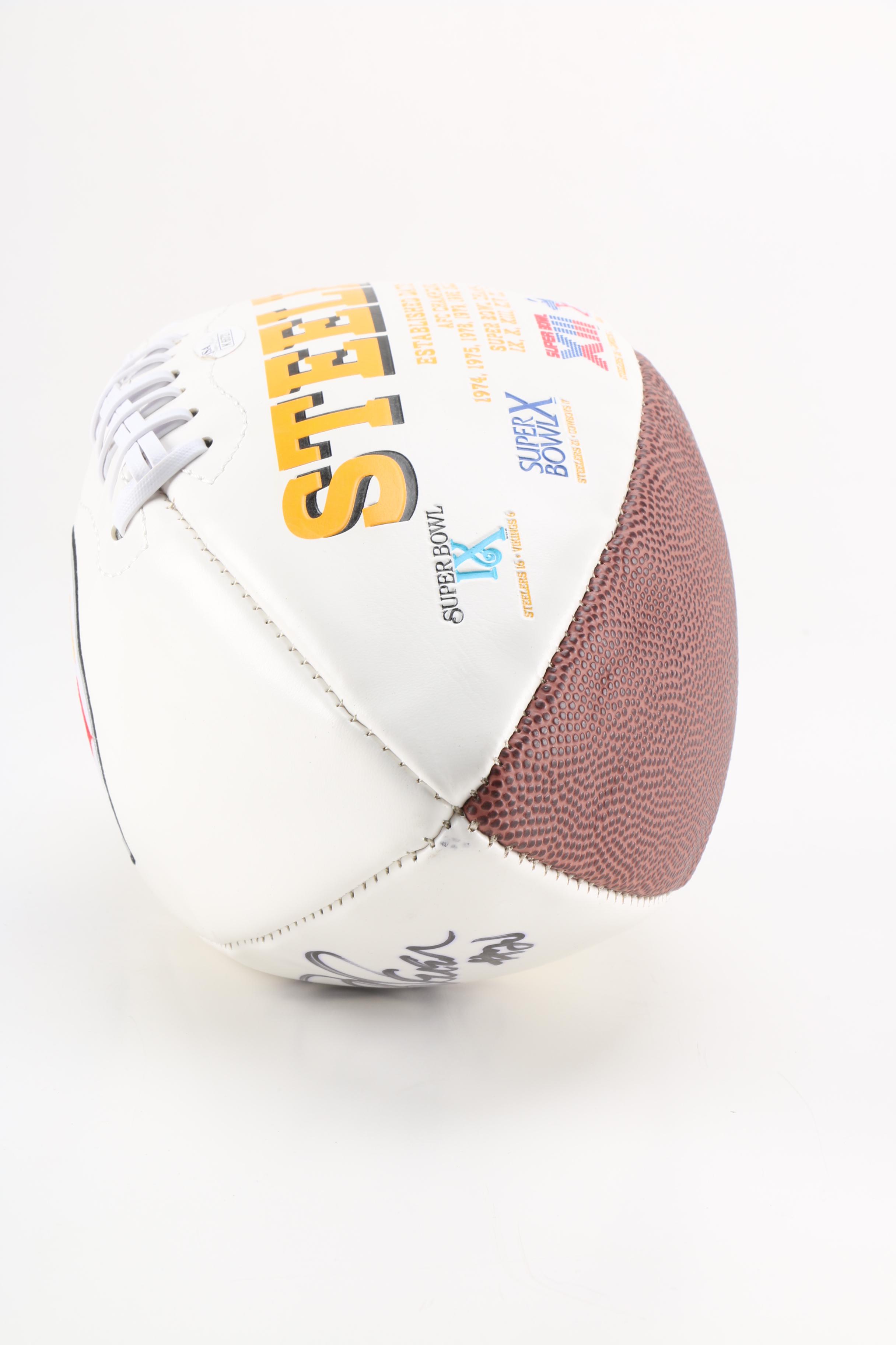 Franco Harris and Rocky Bleier Signed Football