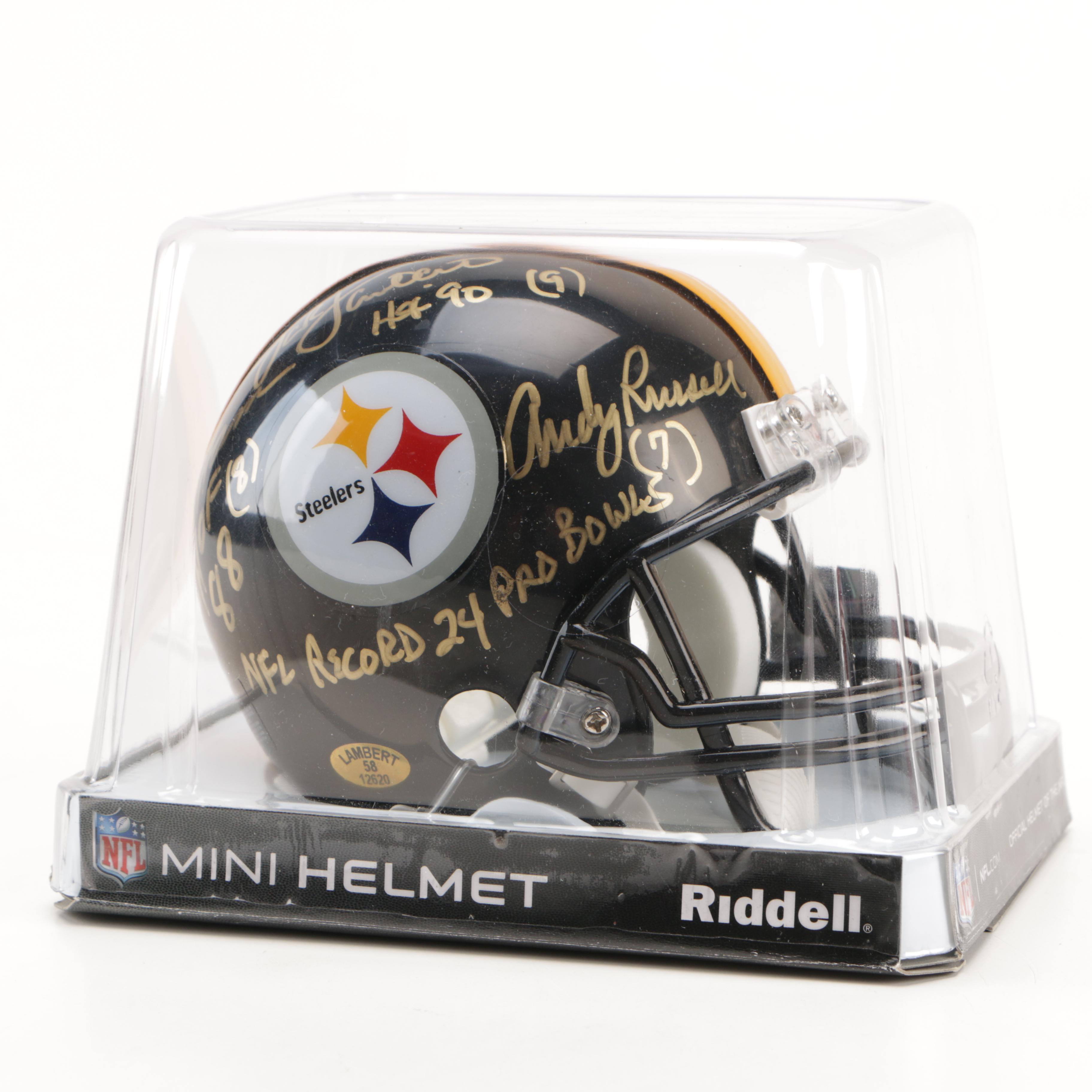 Andy Russell, Jack Ham, and Jack Lambert Signed Mini Helmet
