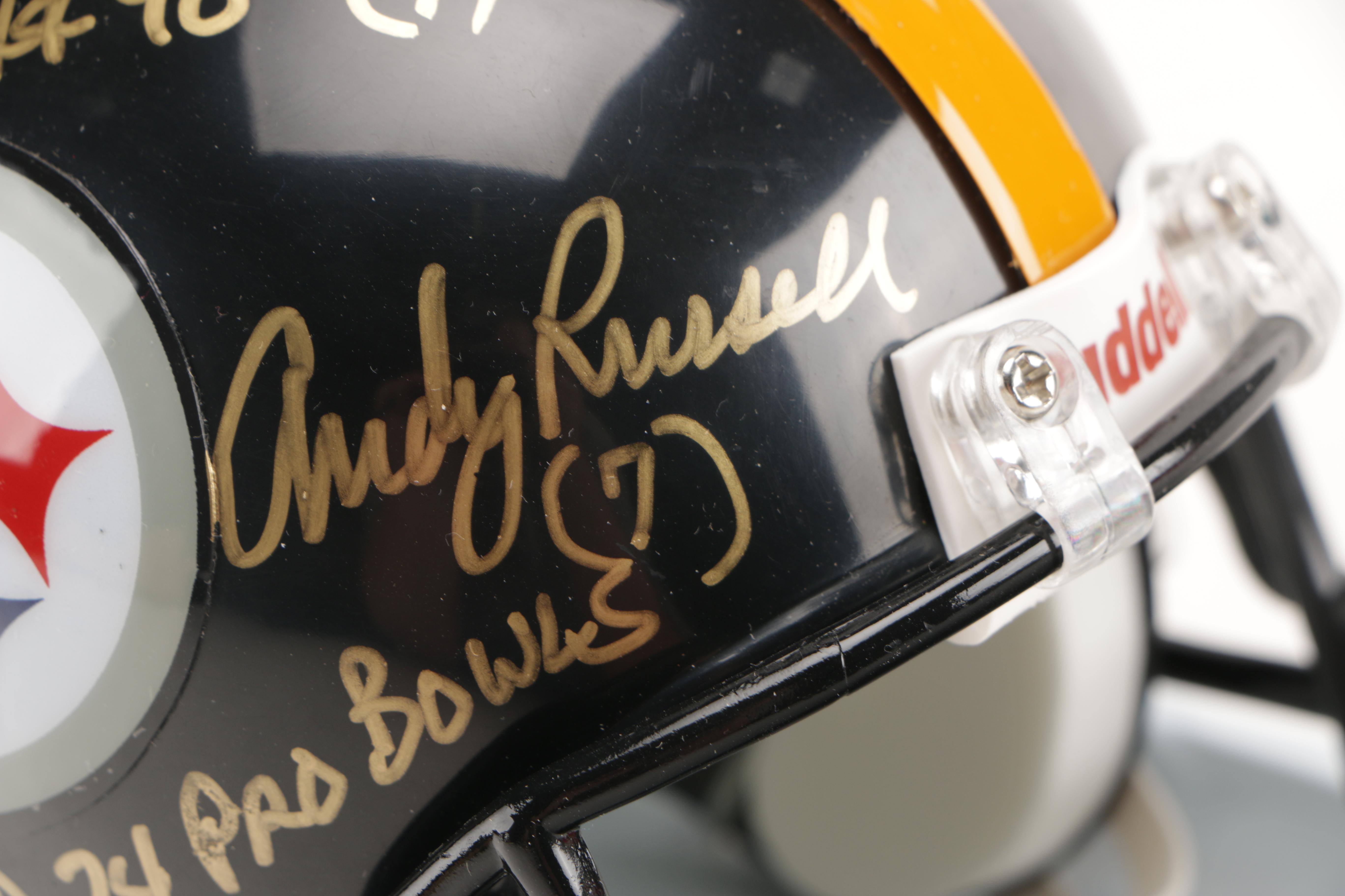 Andy Russell, Jack Ham, and Jack Lambert Signed Mini Helmet
