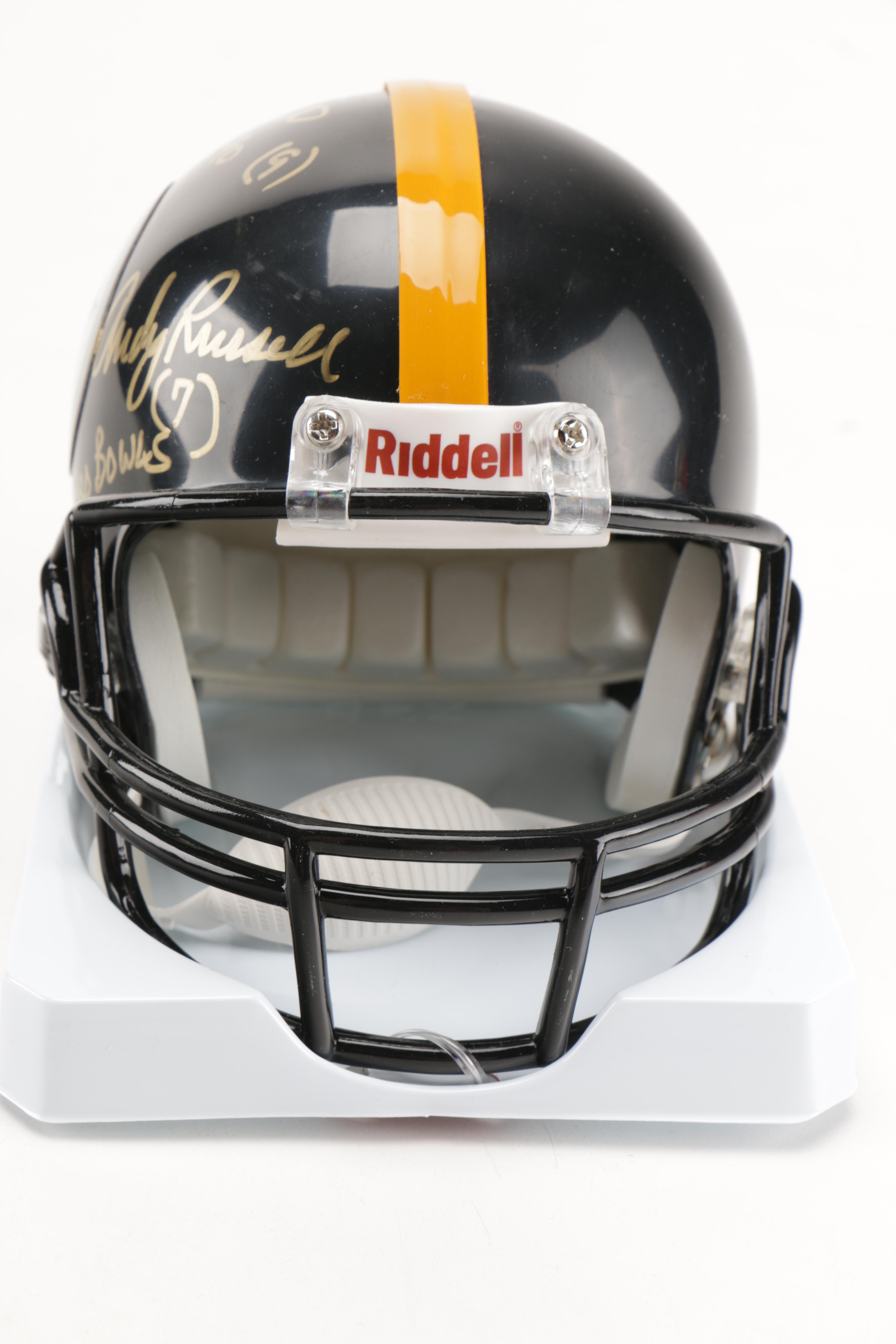 Andy Russell, Jack Ham, and Jack Lambert Signed Mini Helmet