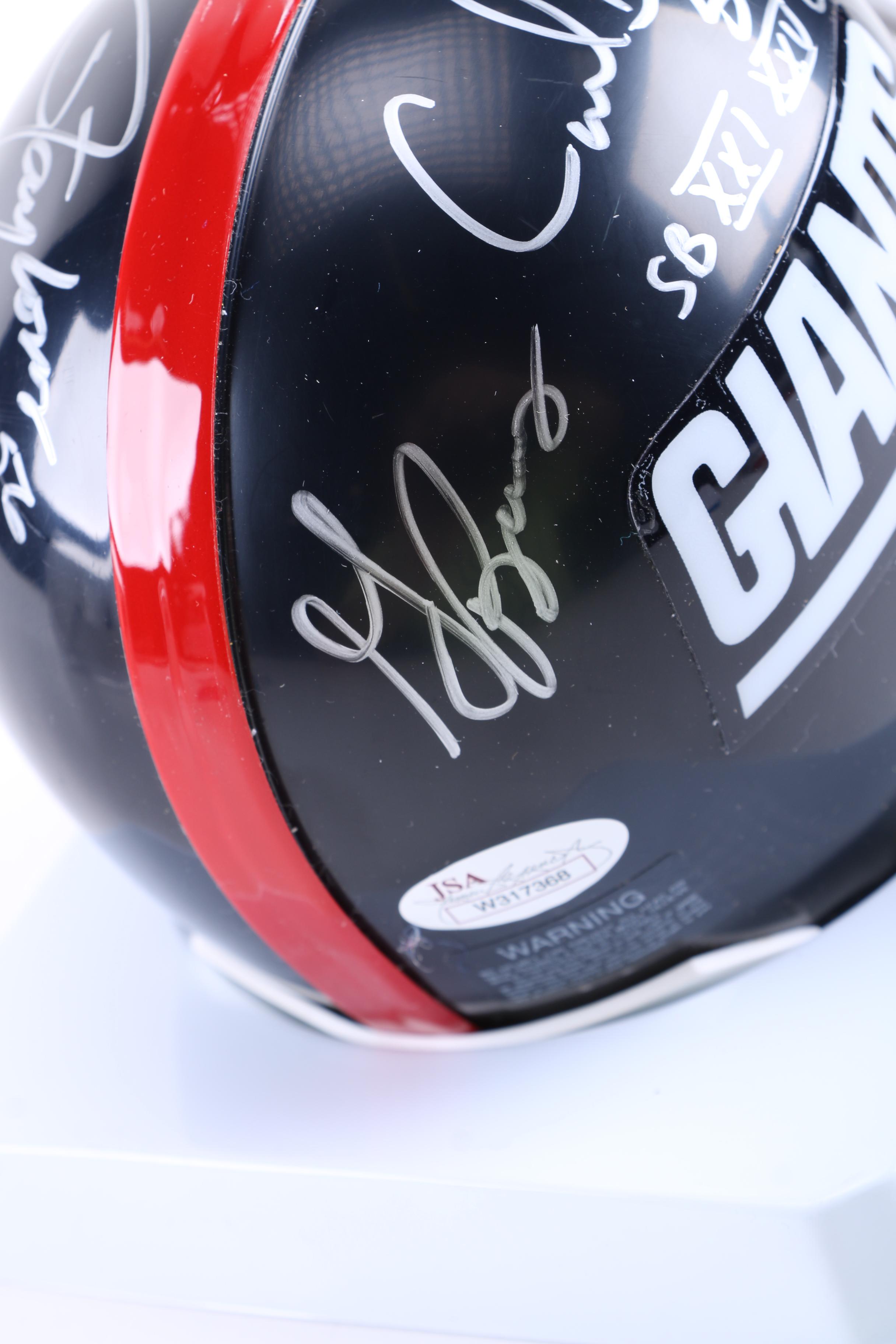 Harry Carson, Carl Banks, and Lawrence Taylor Signed Mini Helmet