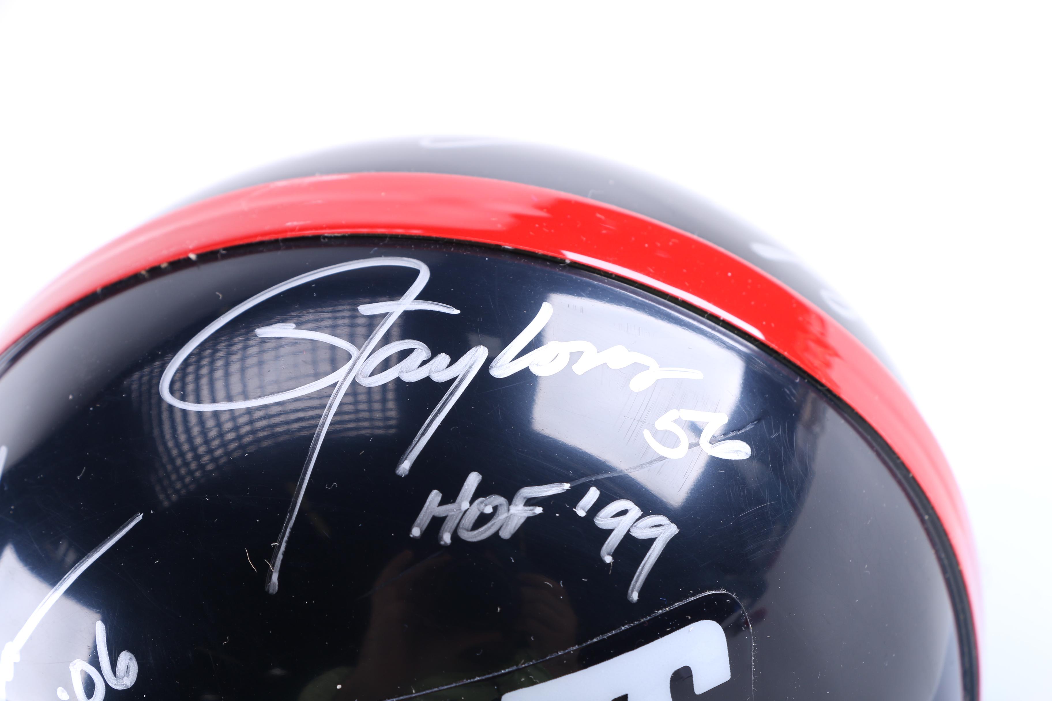 Harry Carson, Carl Banks, and Lawrence Taylor Signed Mini Helmet