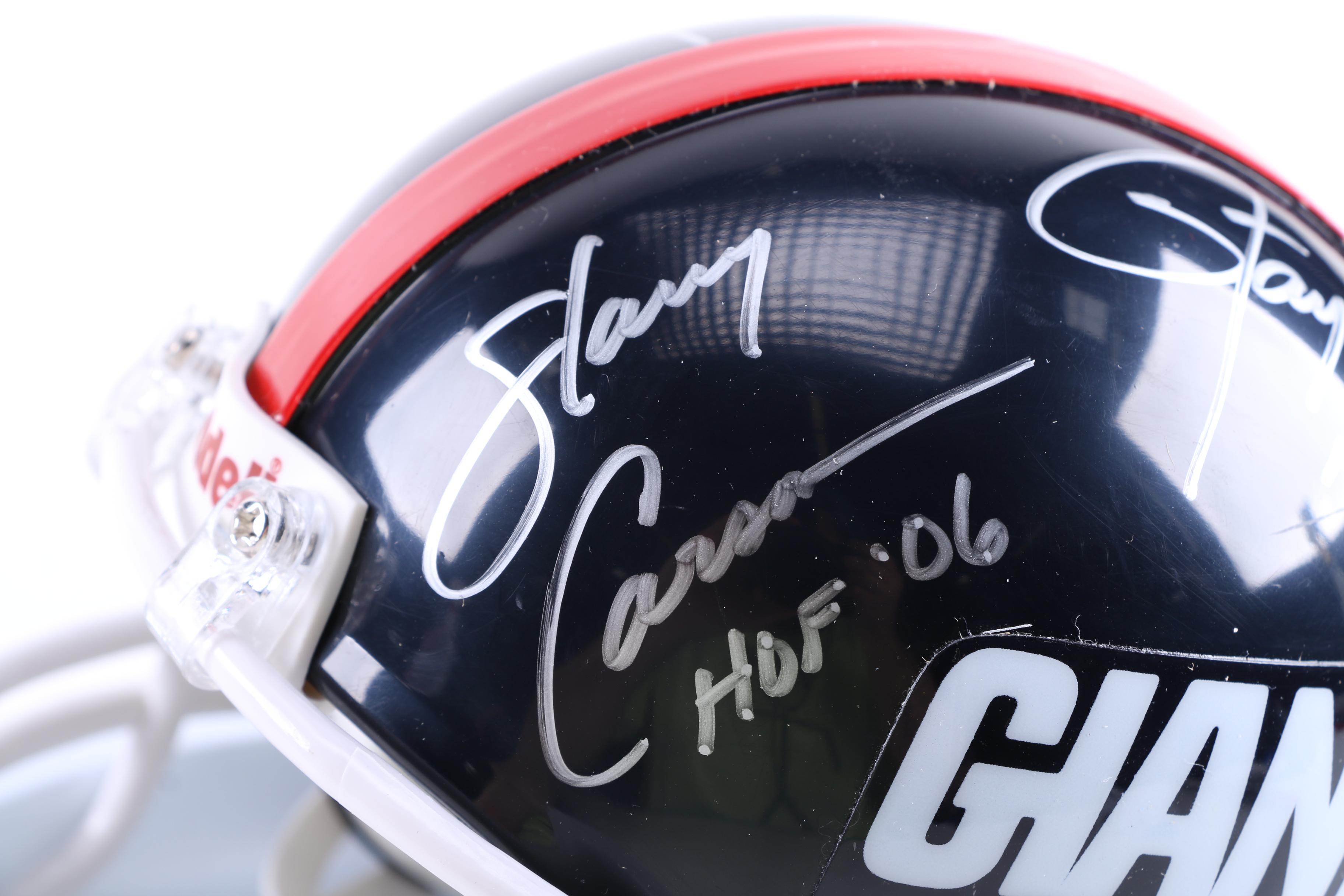 Harry Carson, Carl Banks, and Lawrence Taylor Signed Mini Helmet