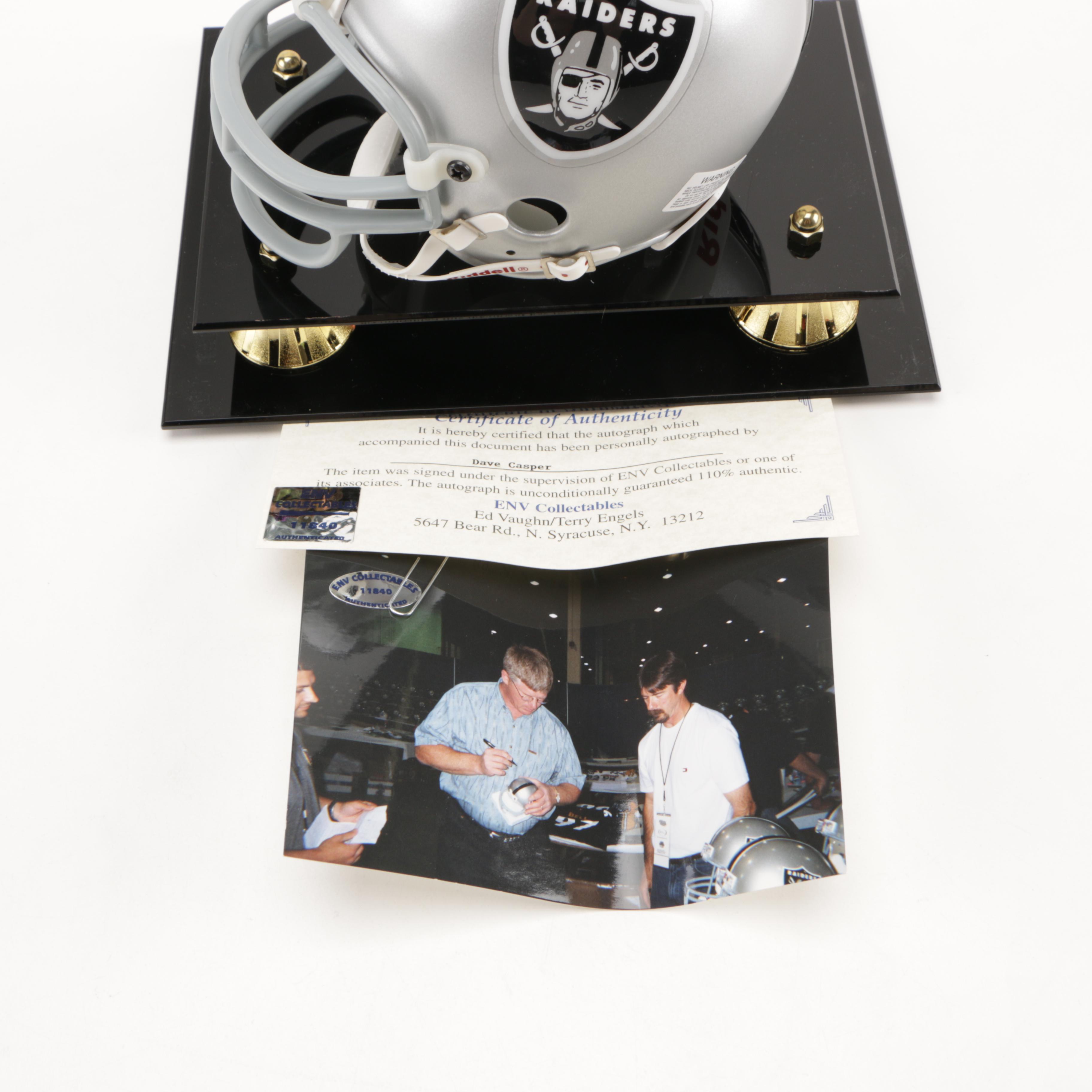 Dave Casper Signed Oakland Raiders Mini Helmet