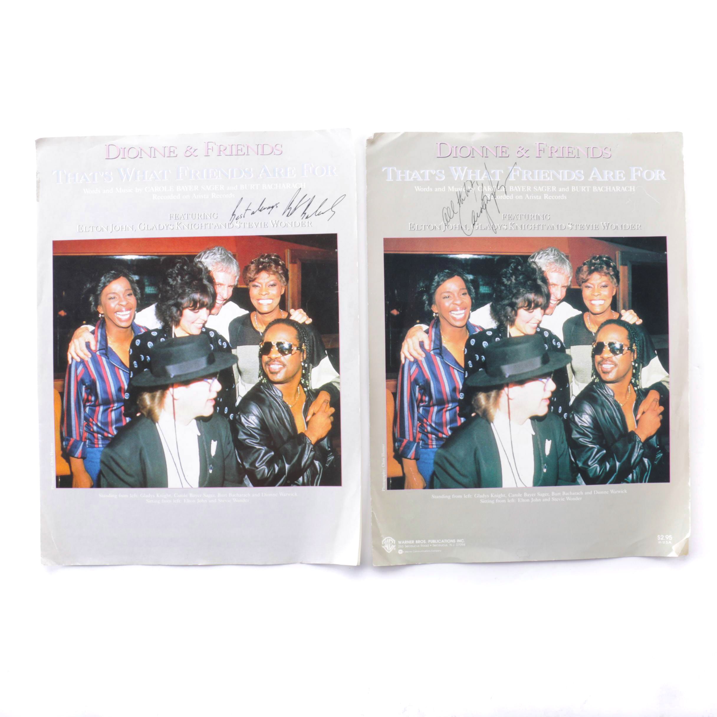 That's Dionne & Friends "Thats What Friends Are For"  Signed Music Booklets