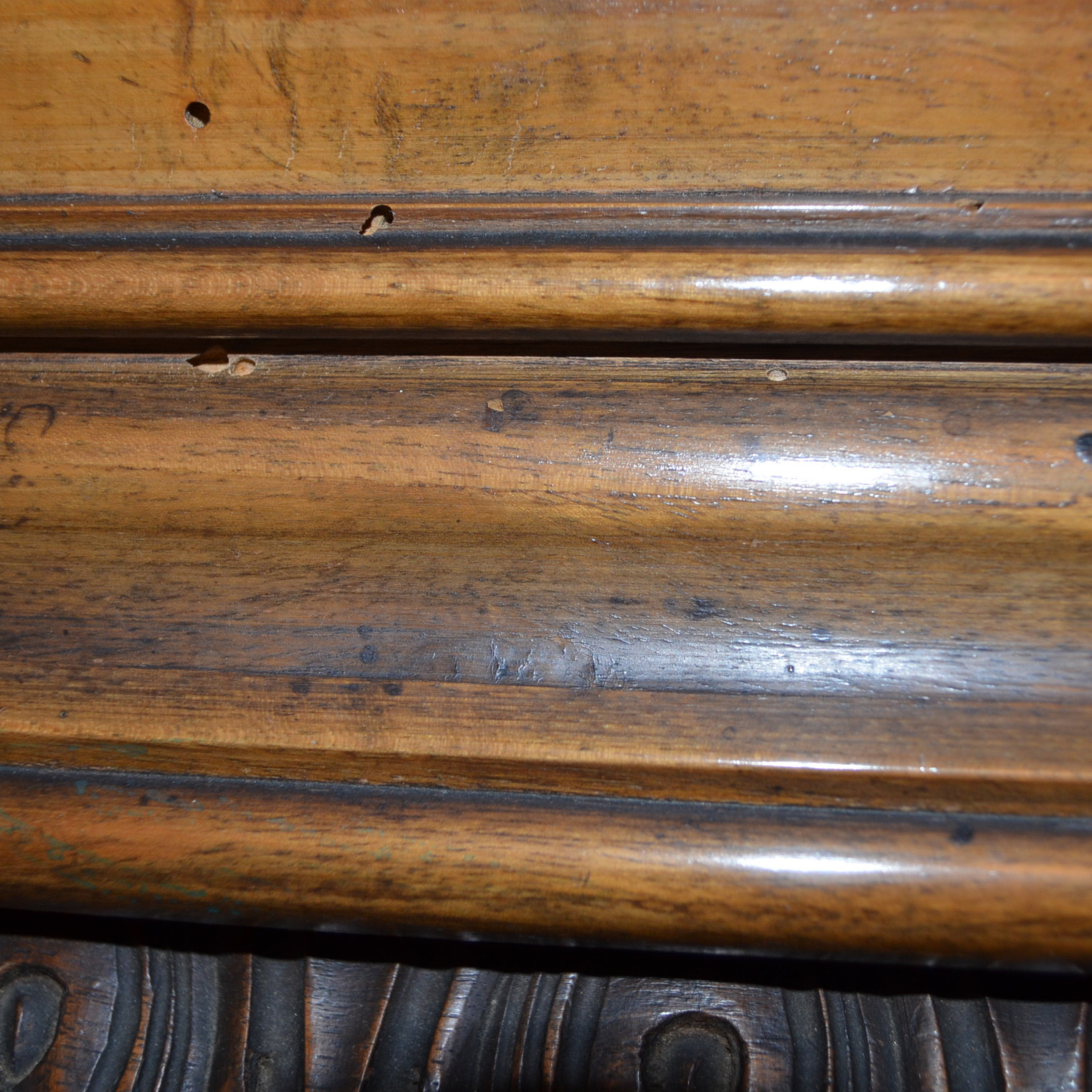 Vintage Queen Anne Style Mahogany Table with Wicker Chair