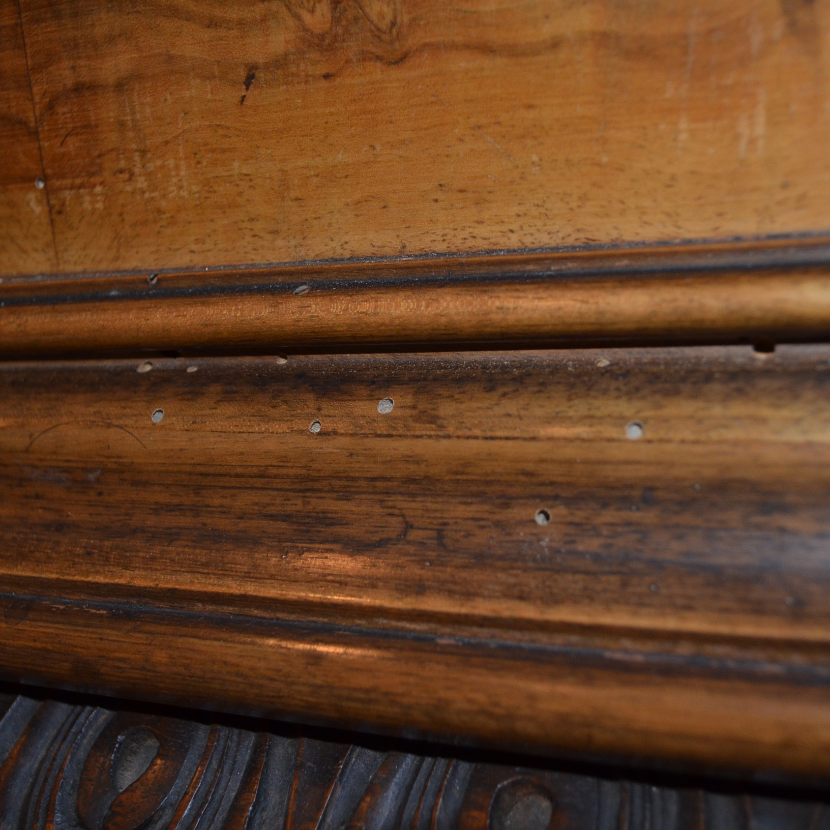 Vintage Queen Anne Style Mahogany Table with Wicker Chair