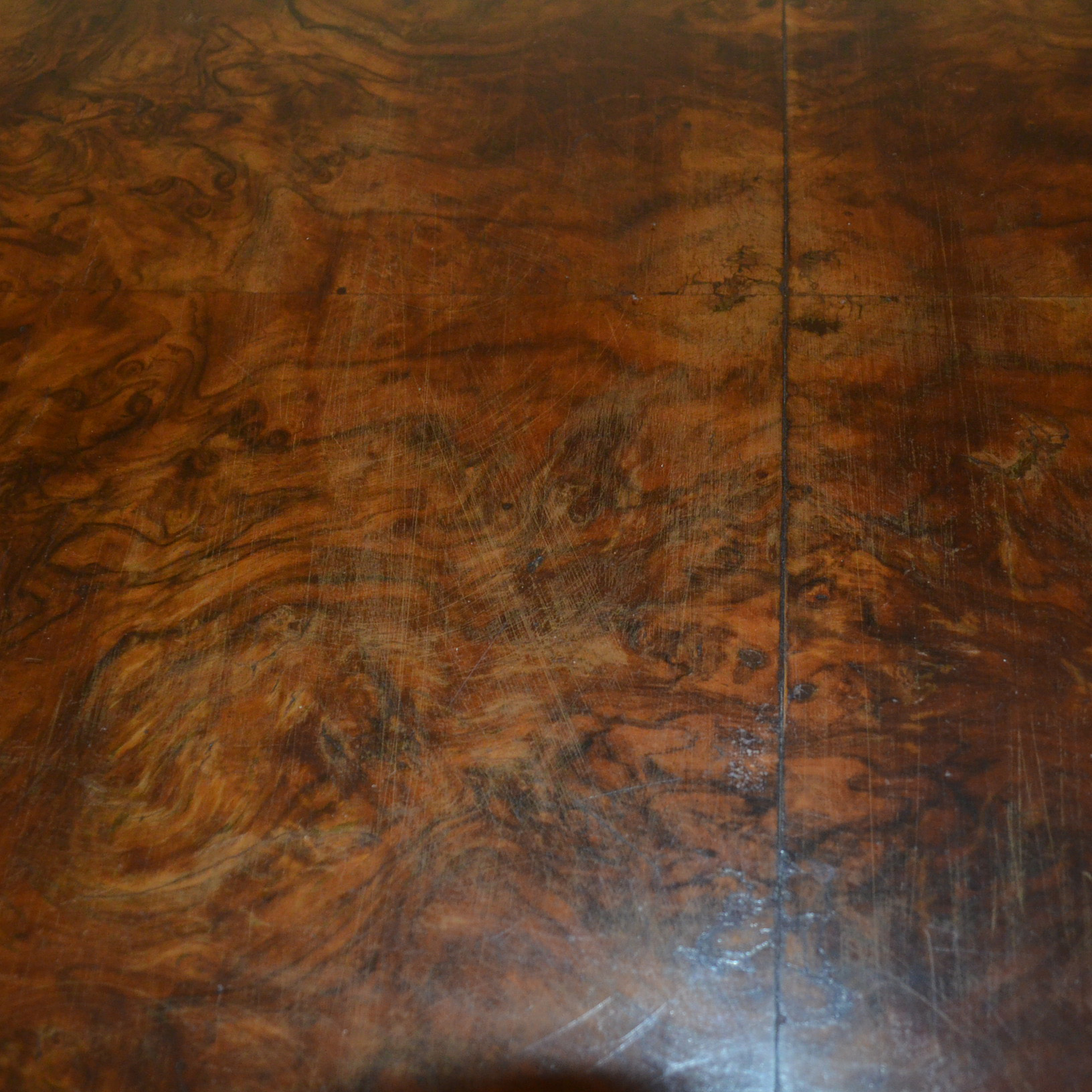 Vintage Queen Anne Style Mahogany Table with Wicker Chair