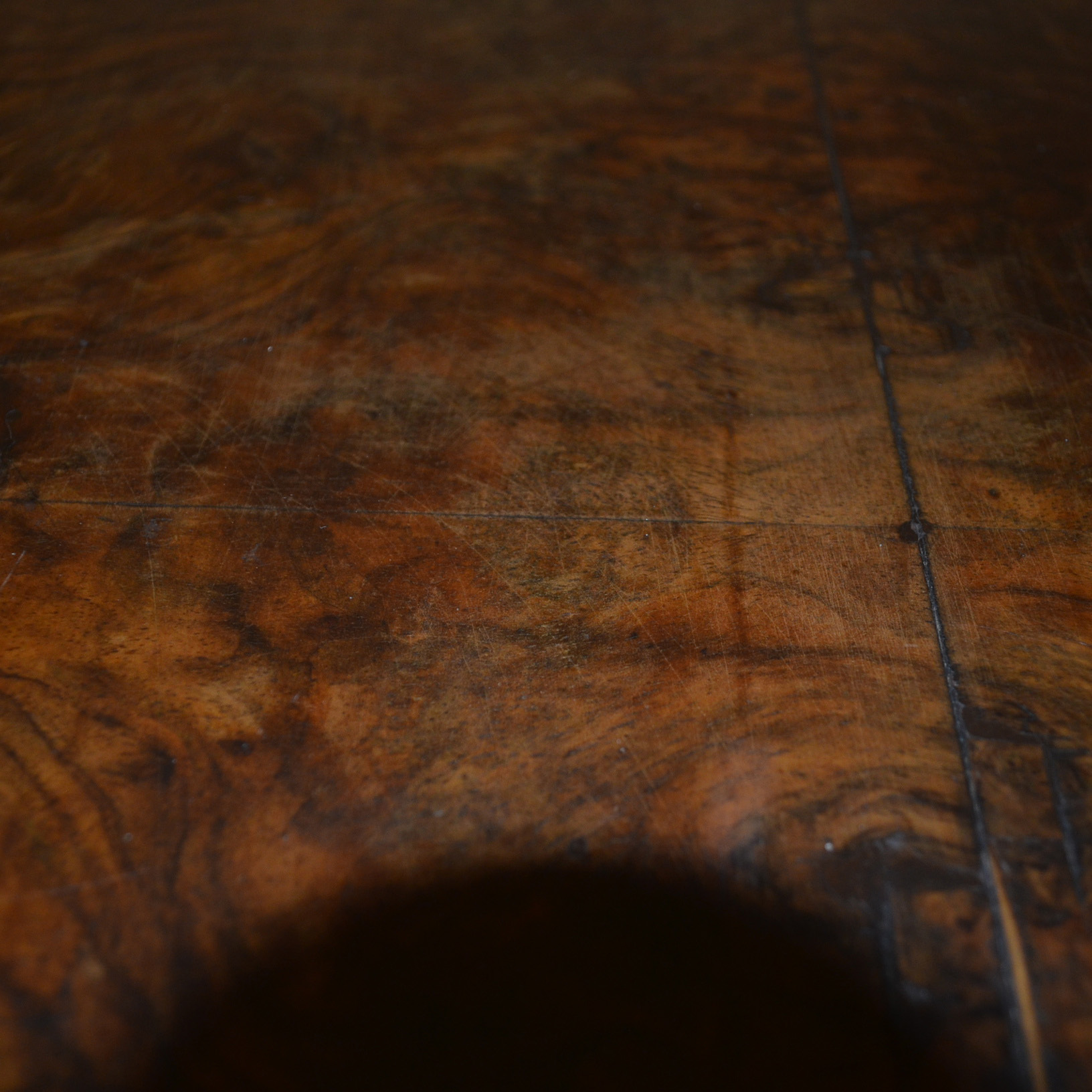 Vintage Queen Anne Style Mahogany Table with Wicker Chair