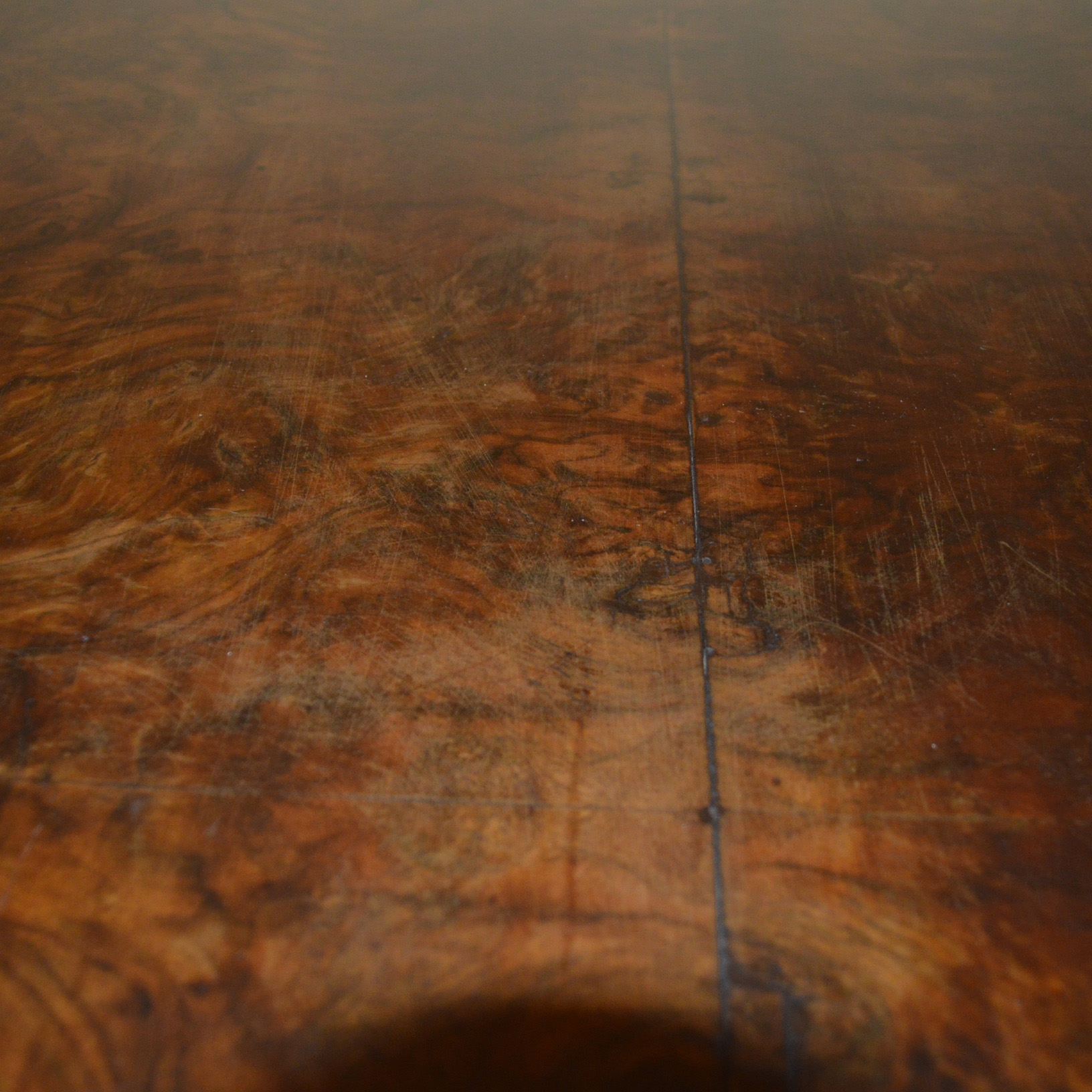Vintage Queen Anne Style Mahogany Table with Wicker Chair