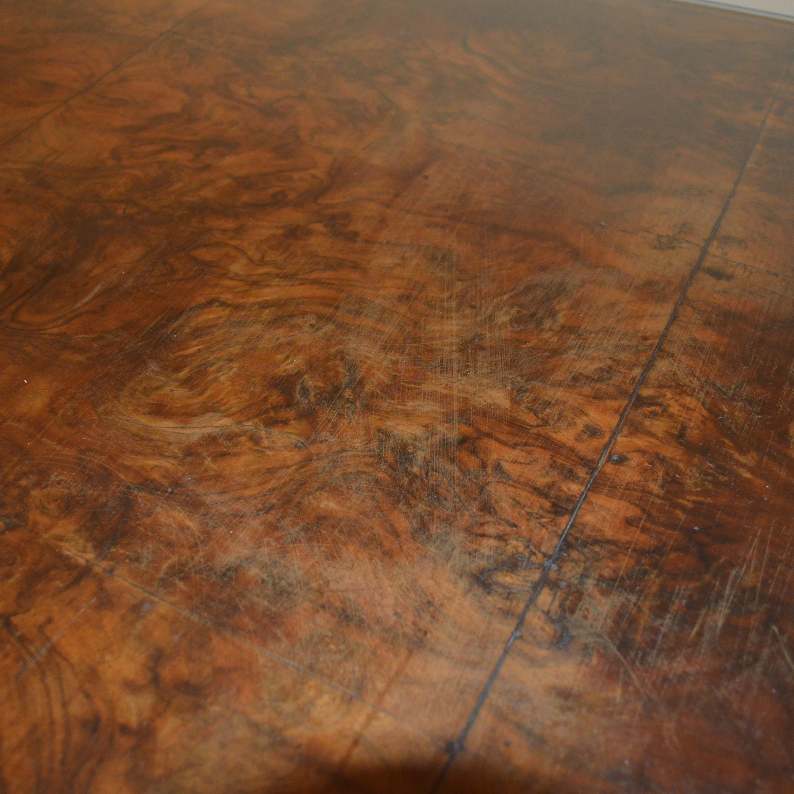 Vintage Queen Anne Style Mahogany Table with Wicker Chair