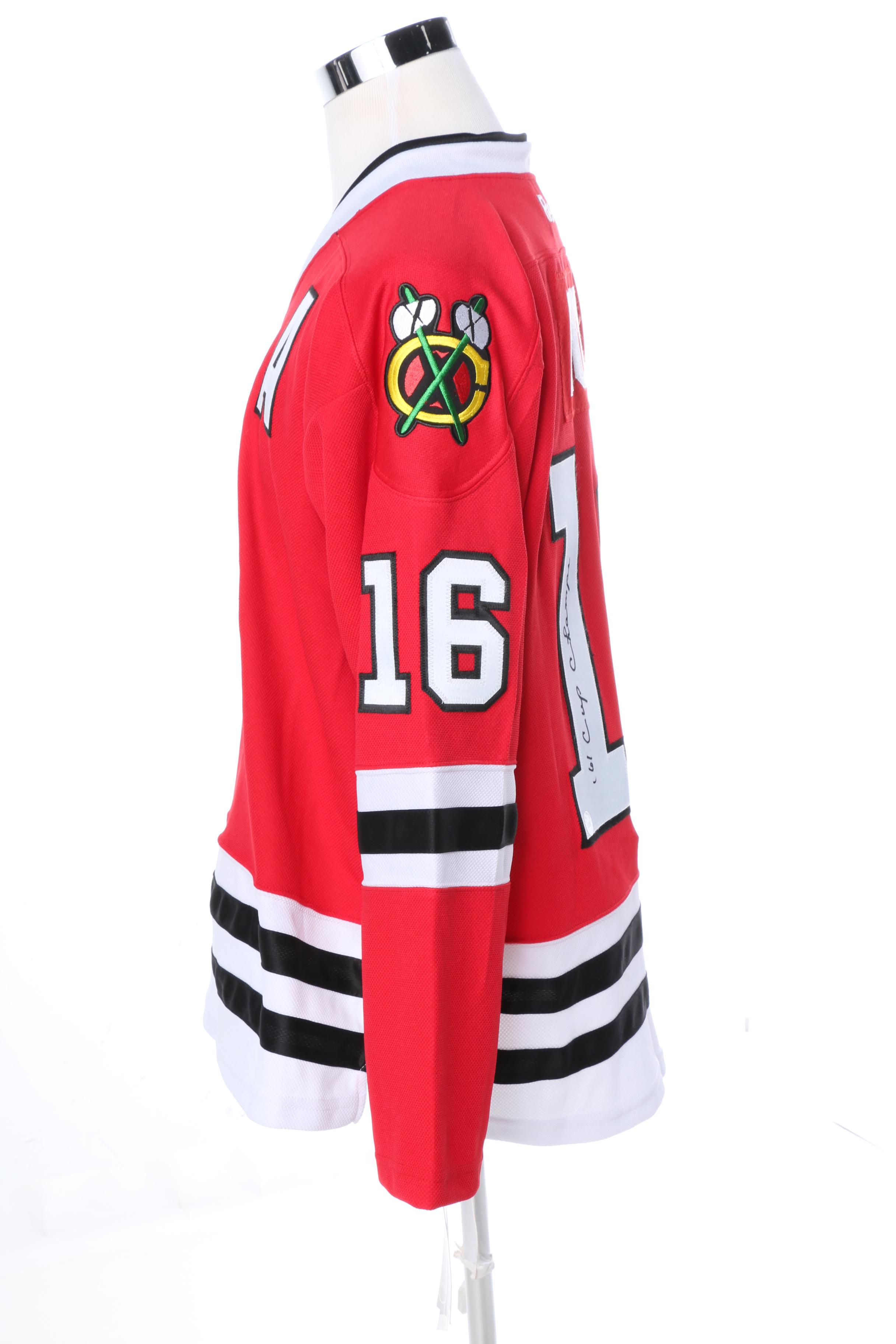 Signed Bobby Hull Blackhawks Jersey and Mug