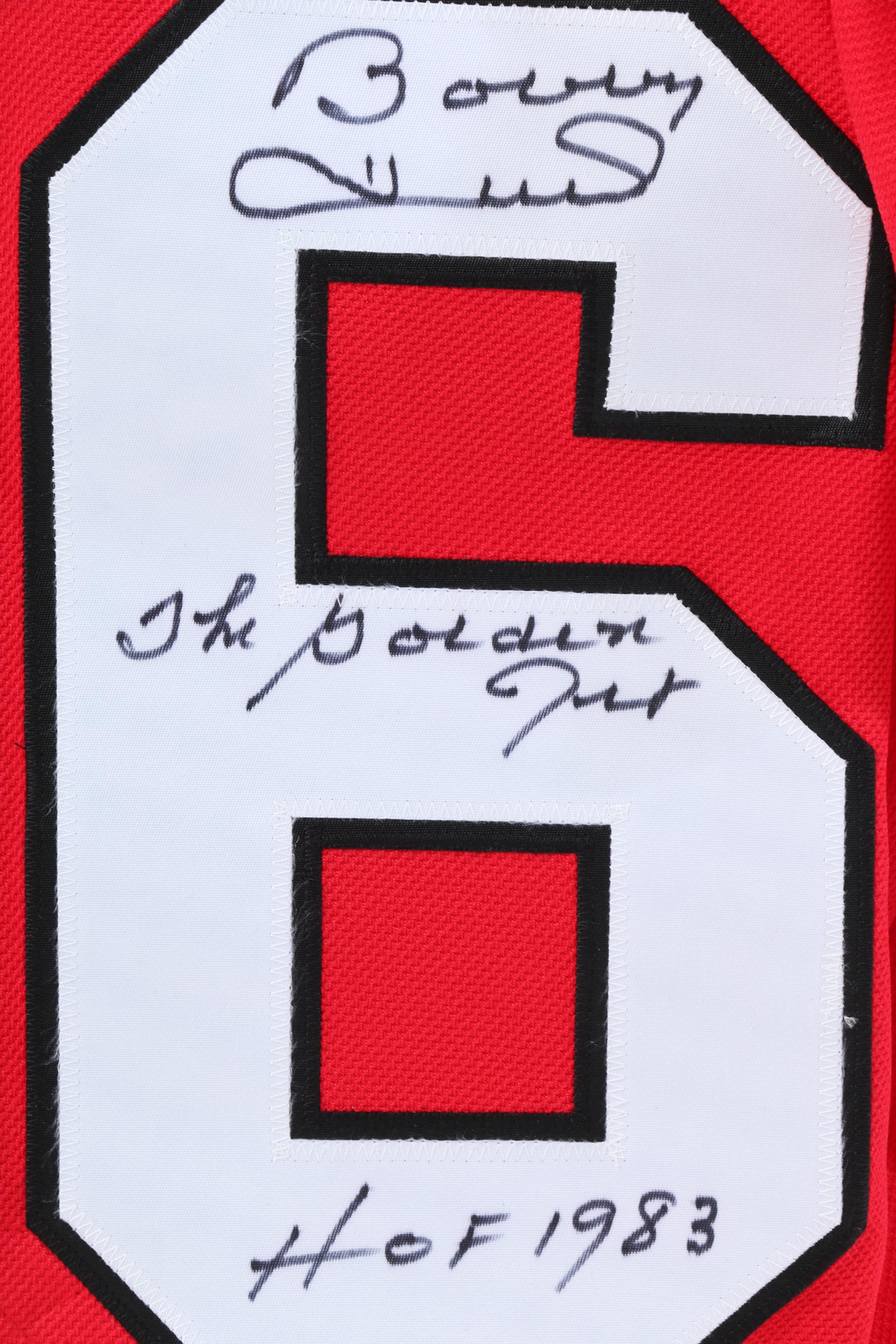 Signed Bobby Hull Blackhawks Jersey and Mug