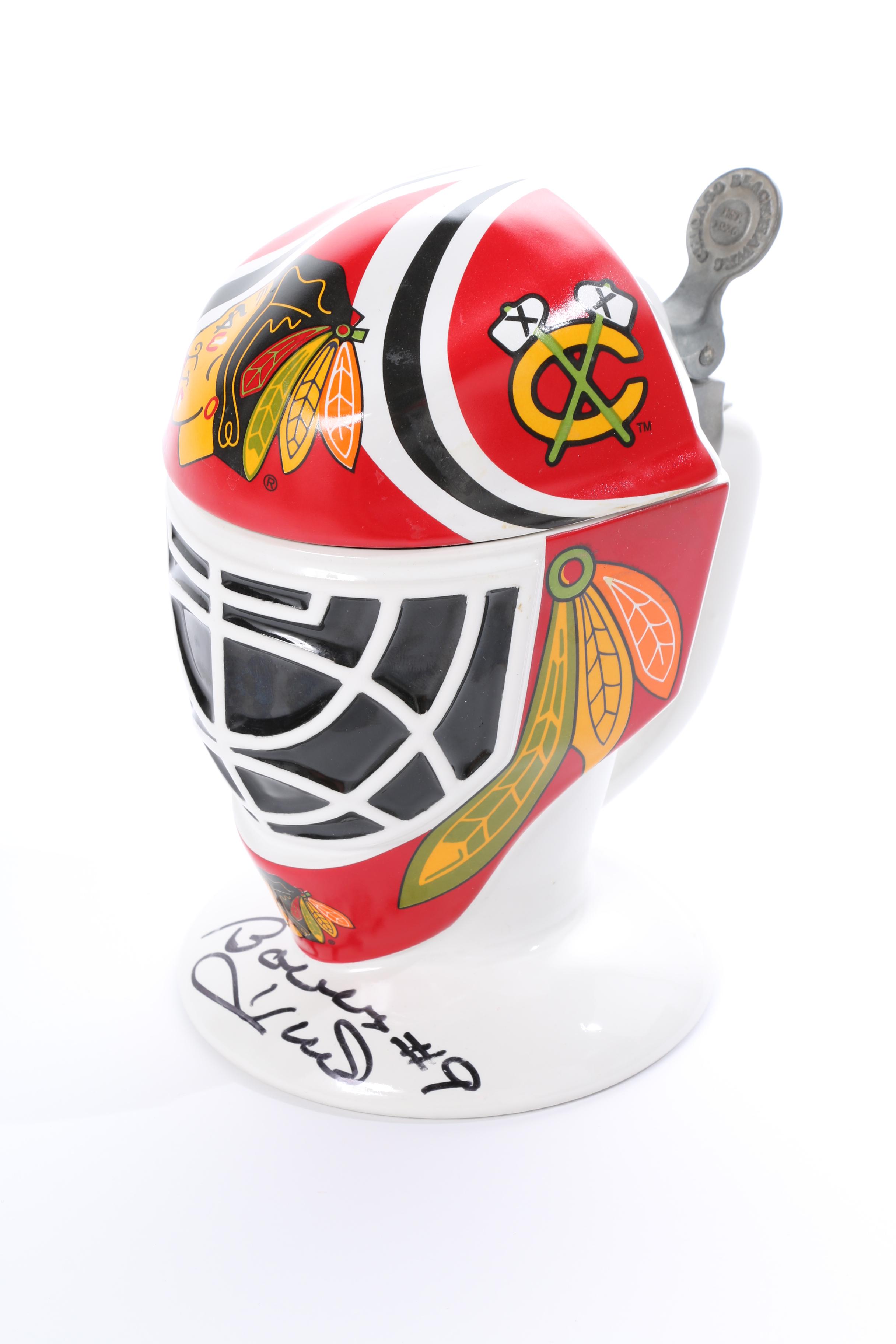 Signed Bobby Hull Blackhawks Jersey and Mug