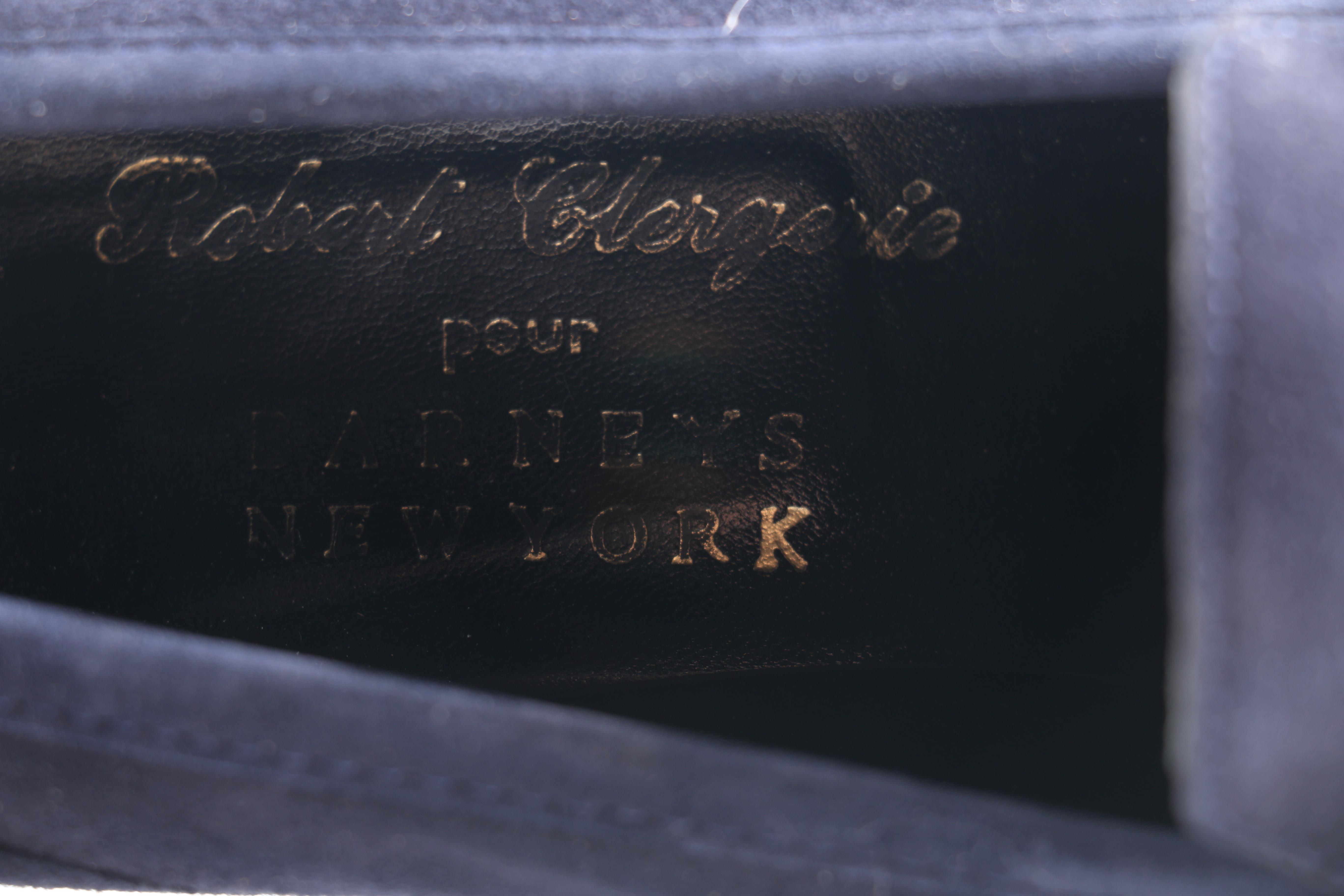 Robert Clergerie Navy Suede Heeled Loafers