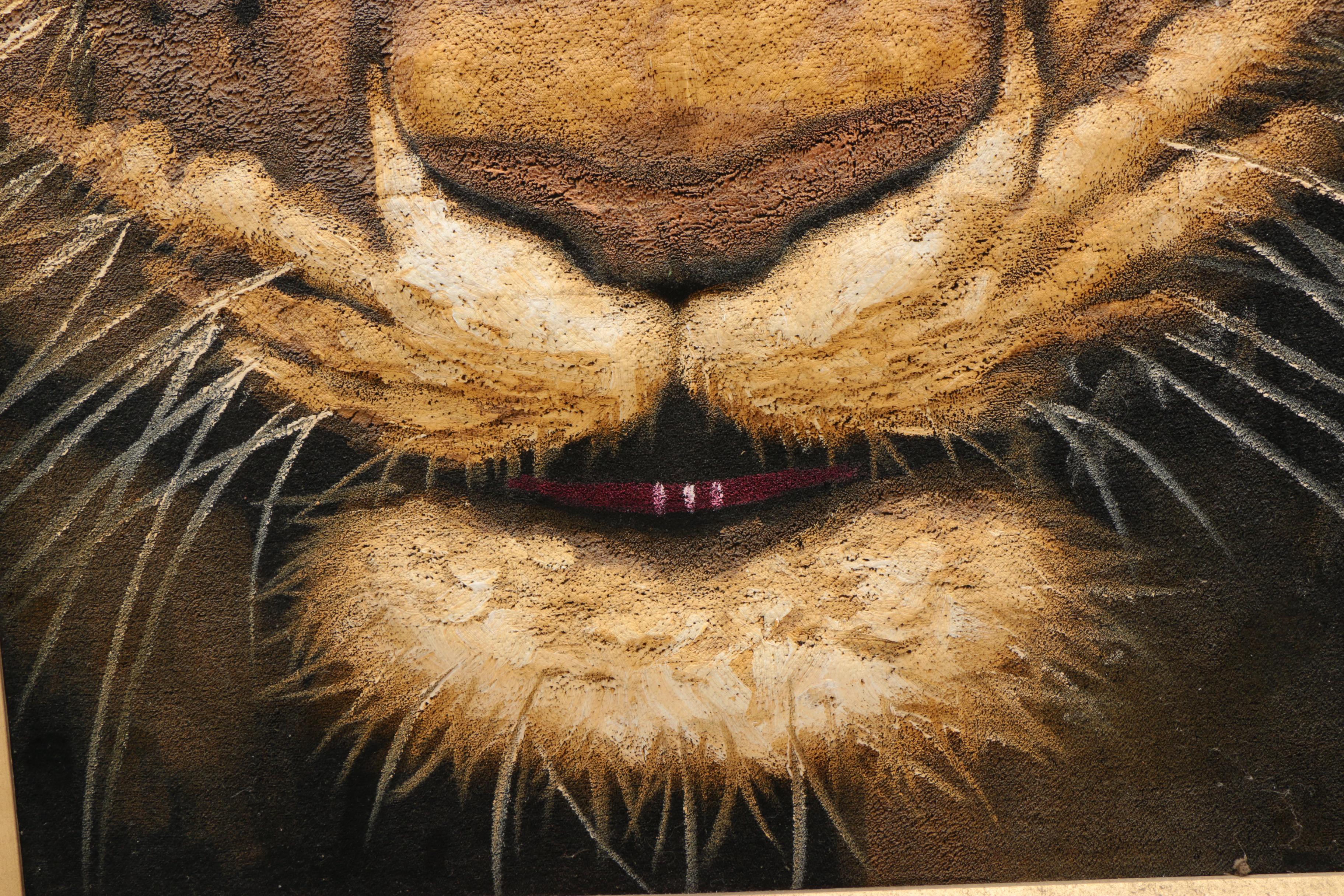 Oil Painting on Velvet of Tiger
